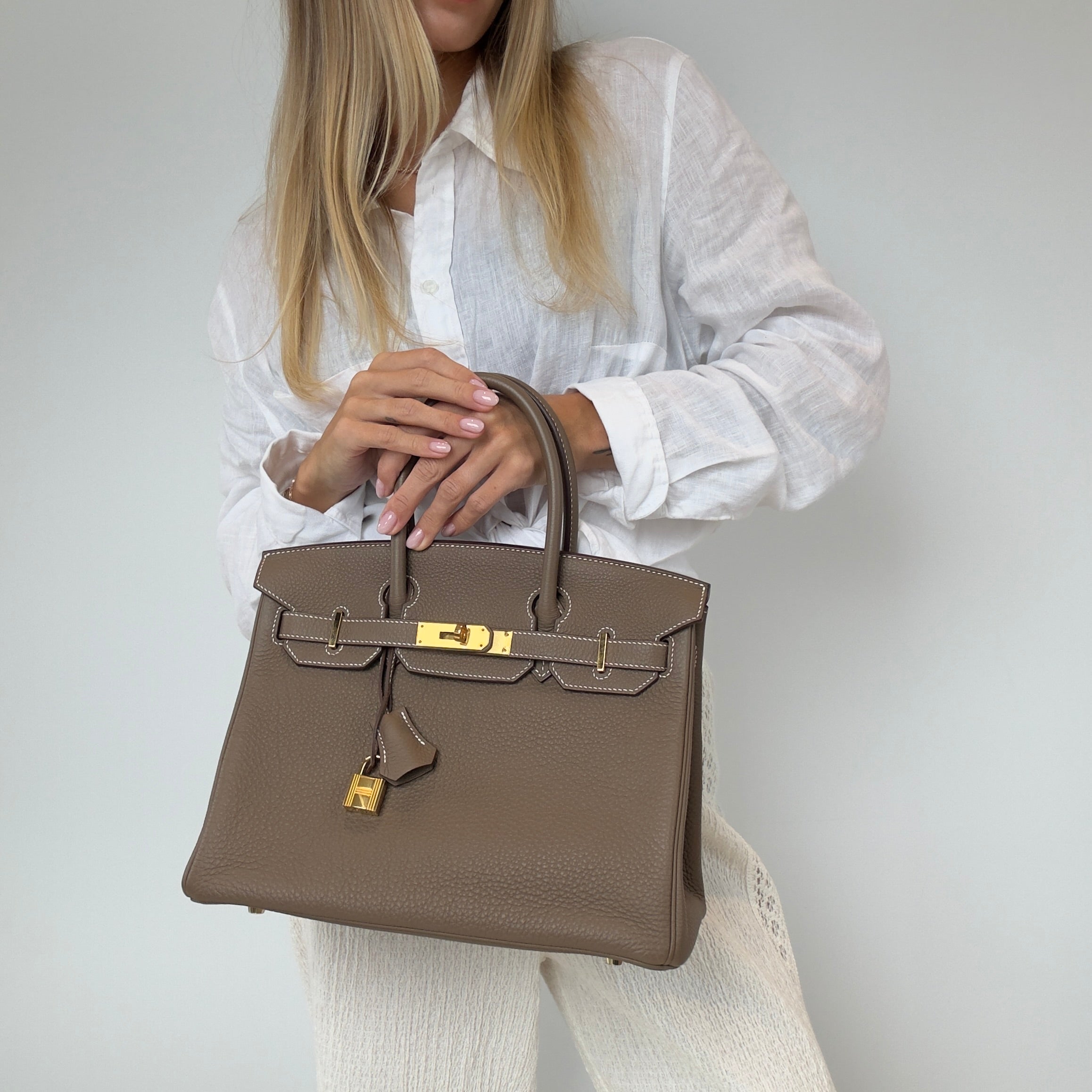 Hermes Birkin 30 Etoupe Togo Gold Gold Hardware 2013 - Queen May