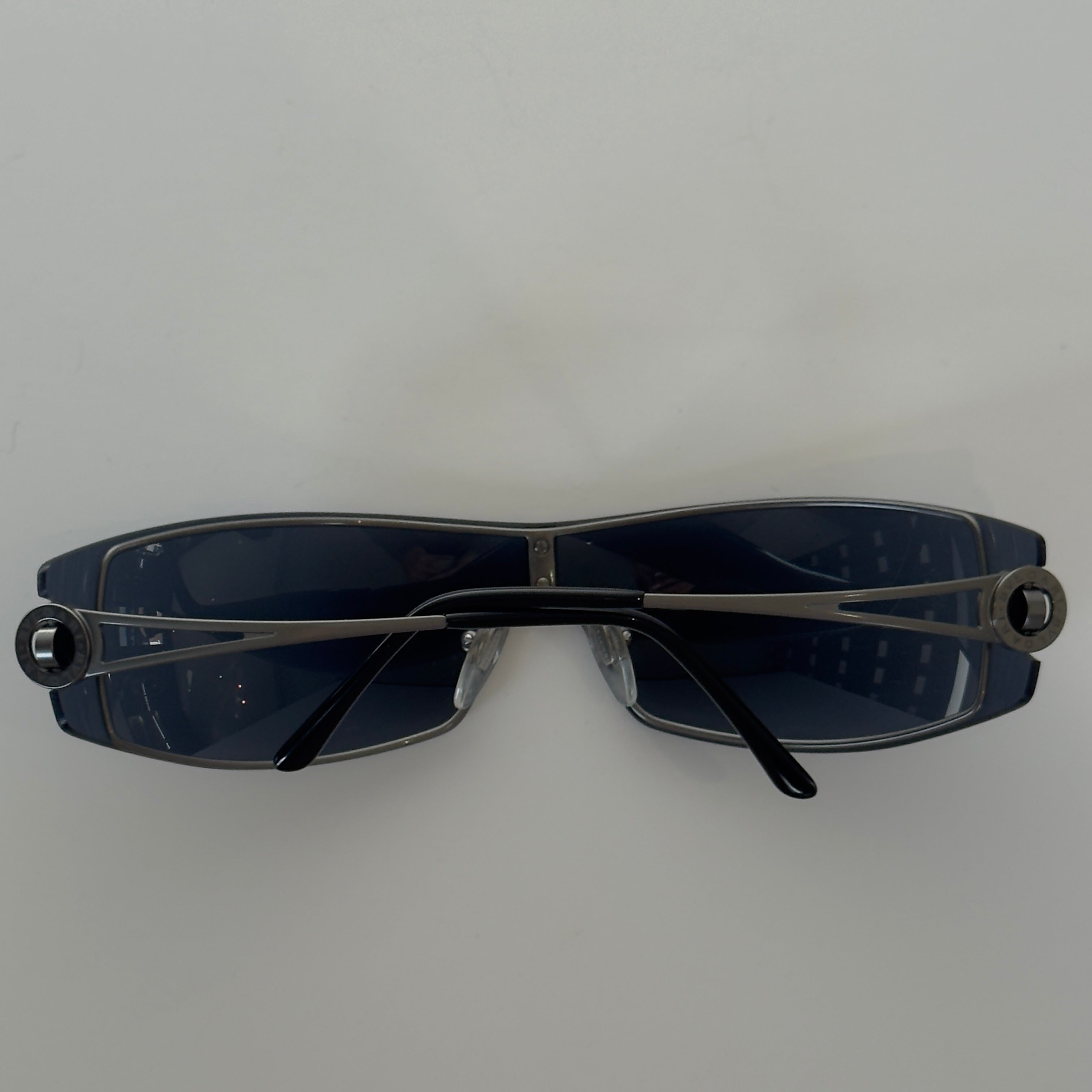 Bvlgari Black Wire Frame Shield Sunglasses - Queen May