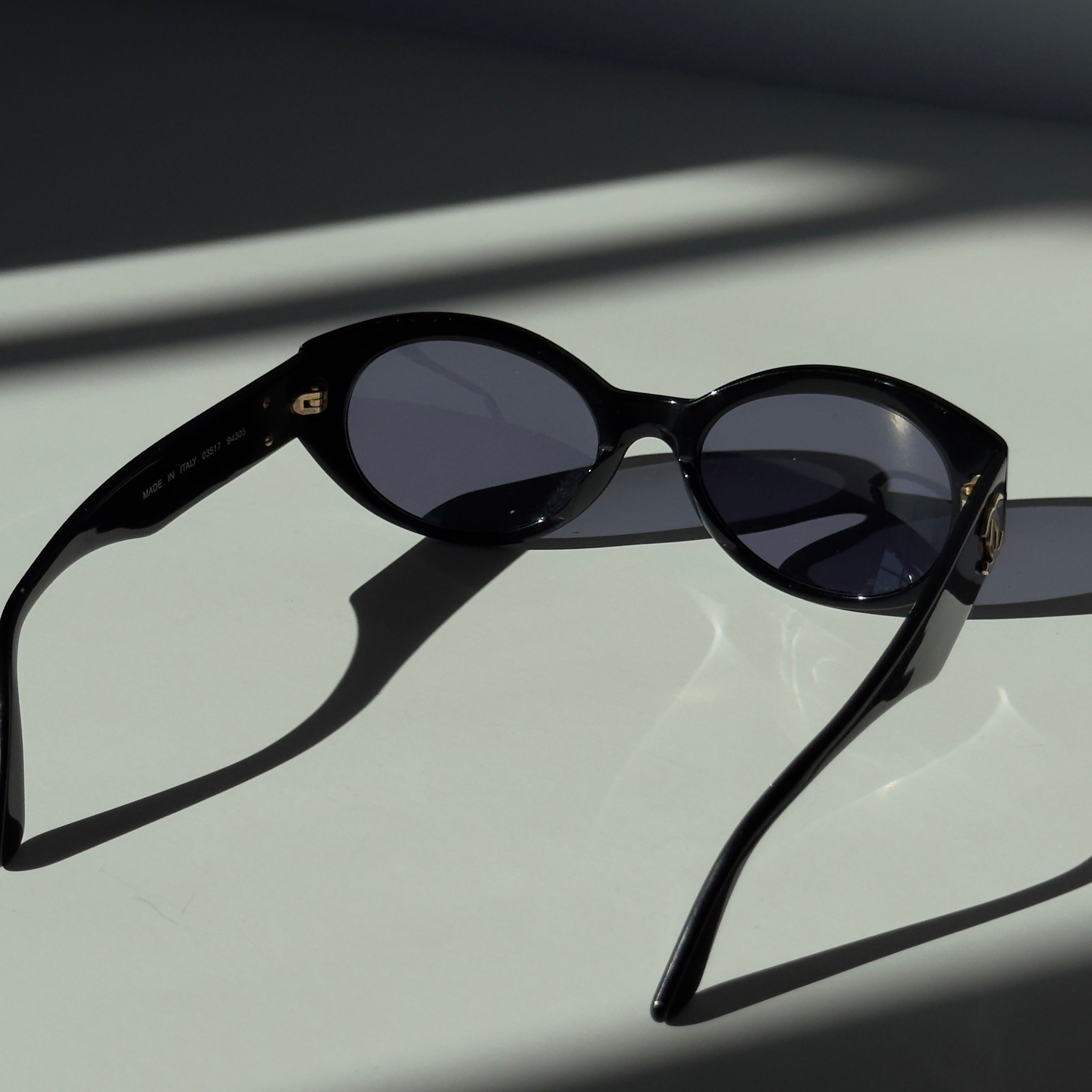 Chanel Oval Black CC Logo Sunglasses - Queen May