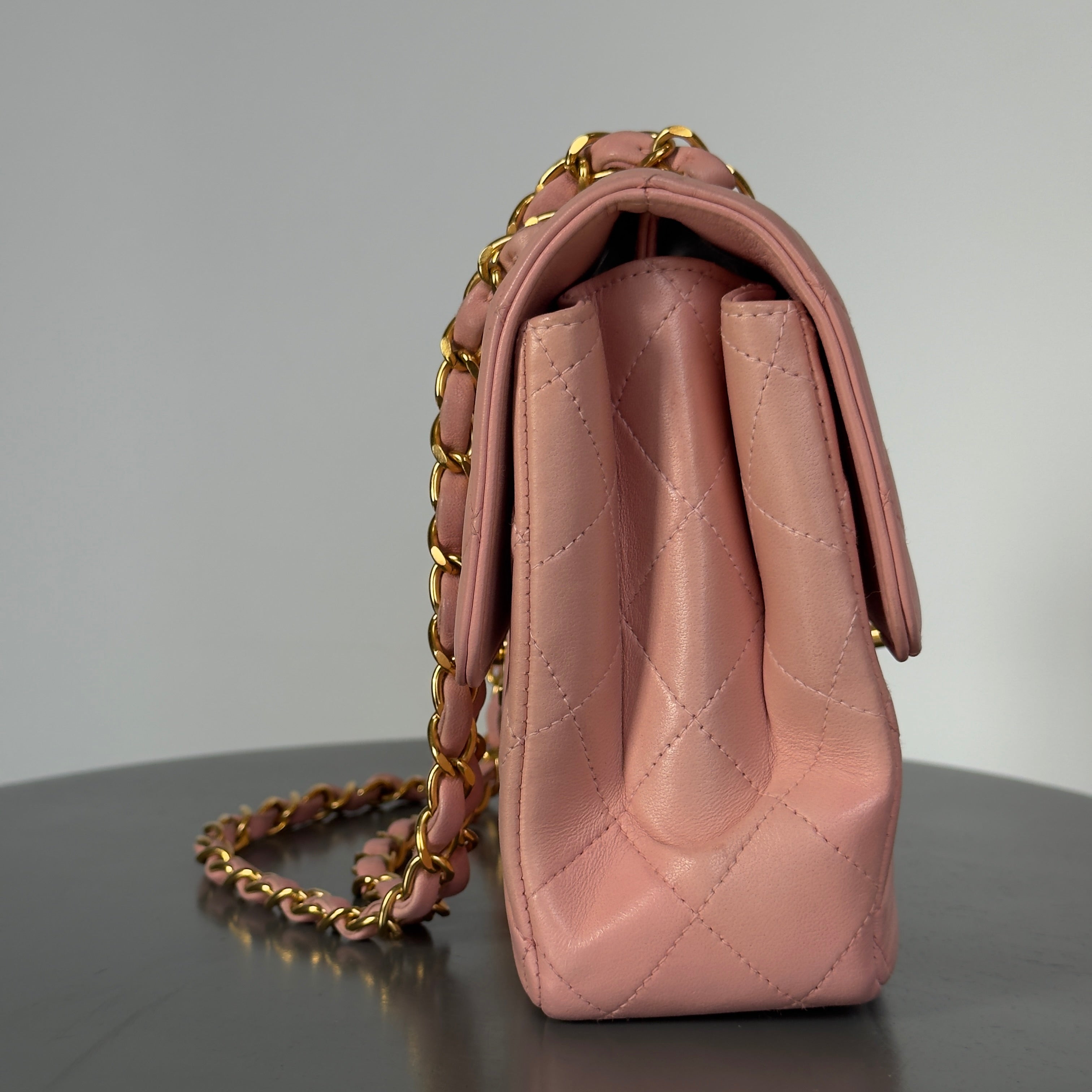 Rare Chanel Pink Lambskin Double Turnlock Flap Bag - Queen May