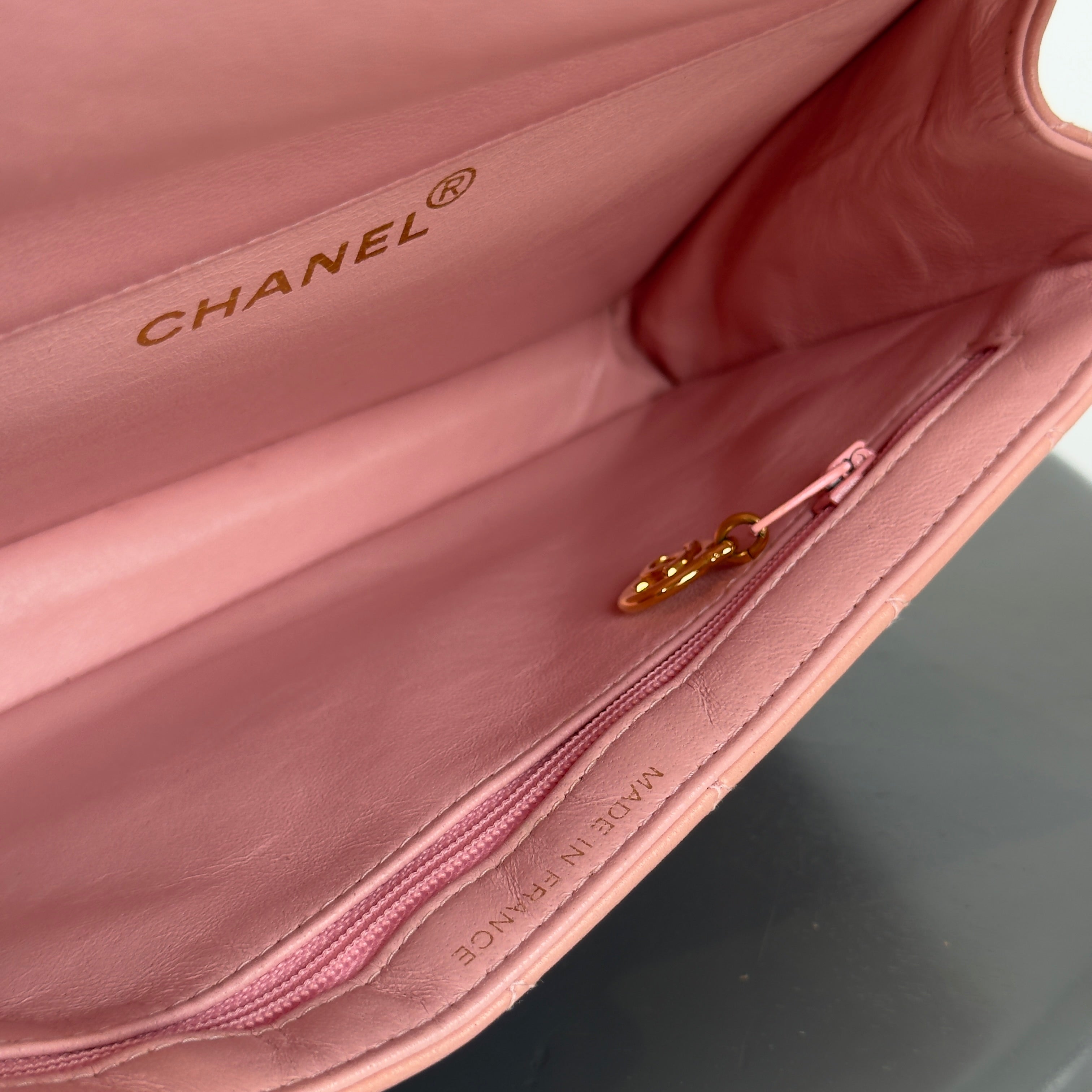 Rare Chanel Pink Lambskin Double Turnlock Flap Bag - Queen May