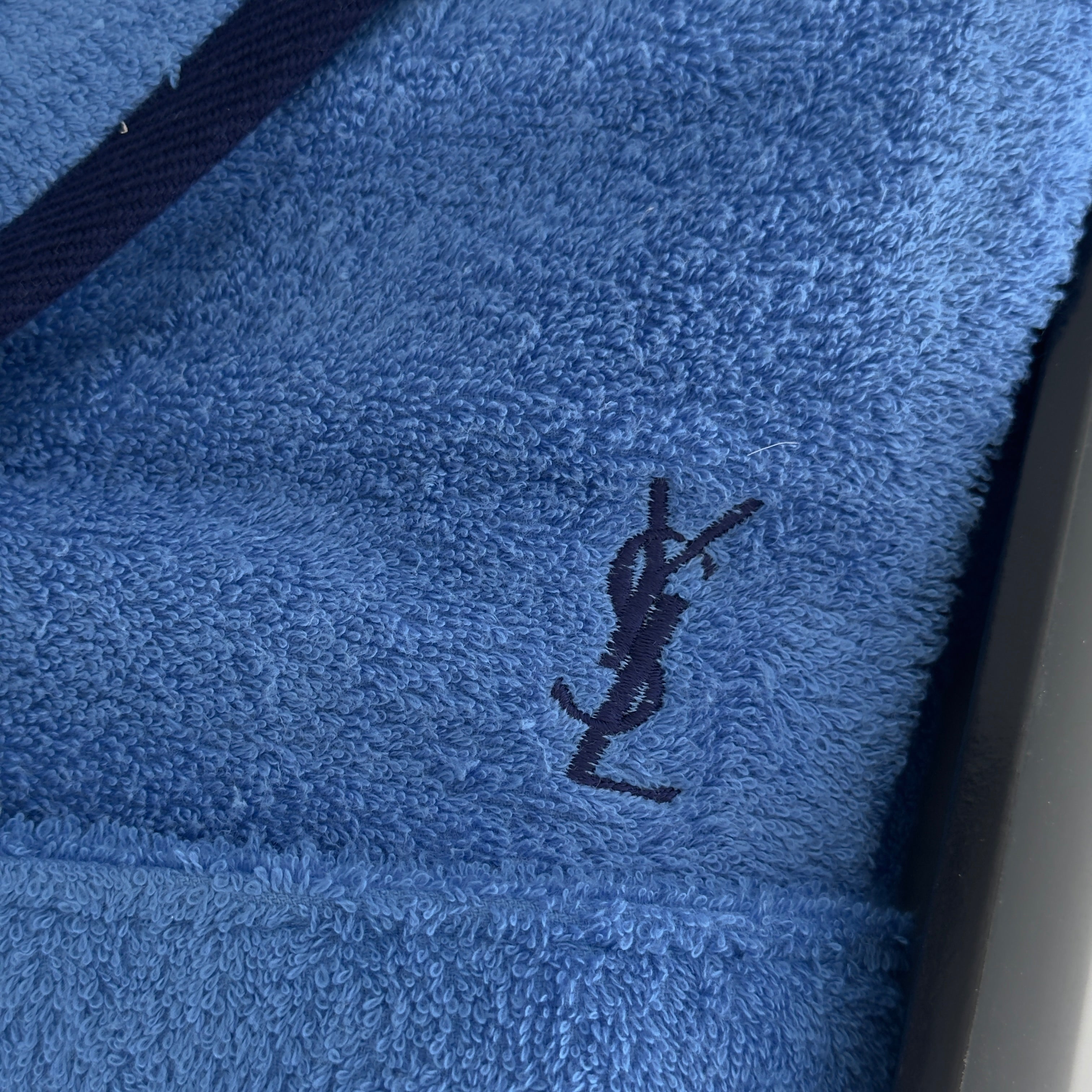 Vintage Yves Saint Laurent Terry Cloth Robe Blue - Queen May