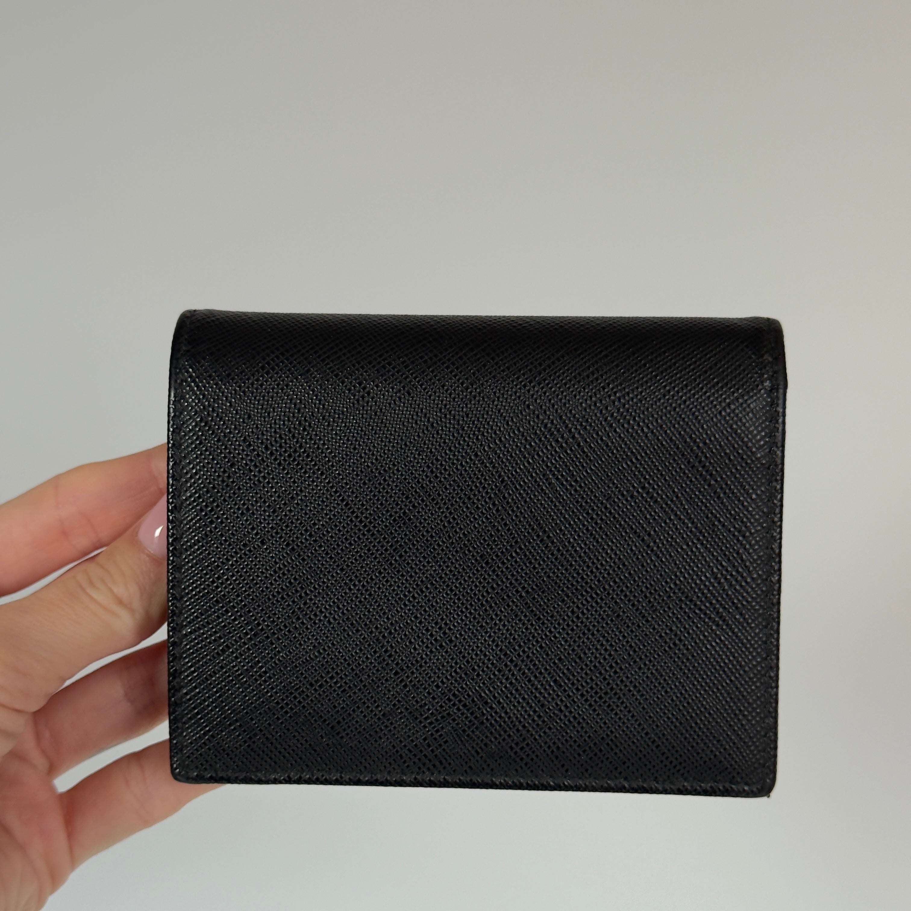 Prada Triangle Logo Saffiano Leather Wallet - Queen May