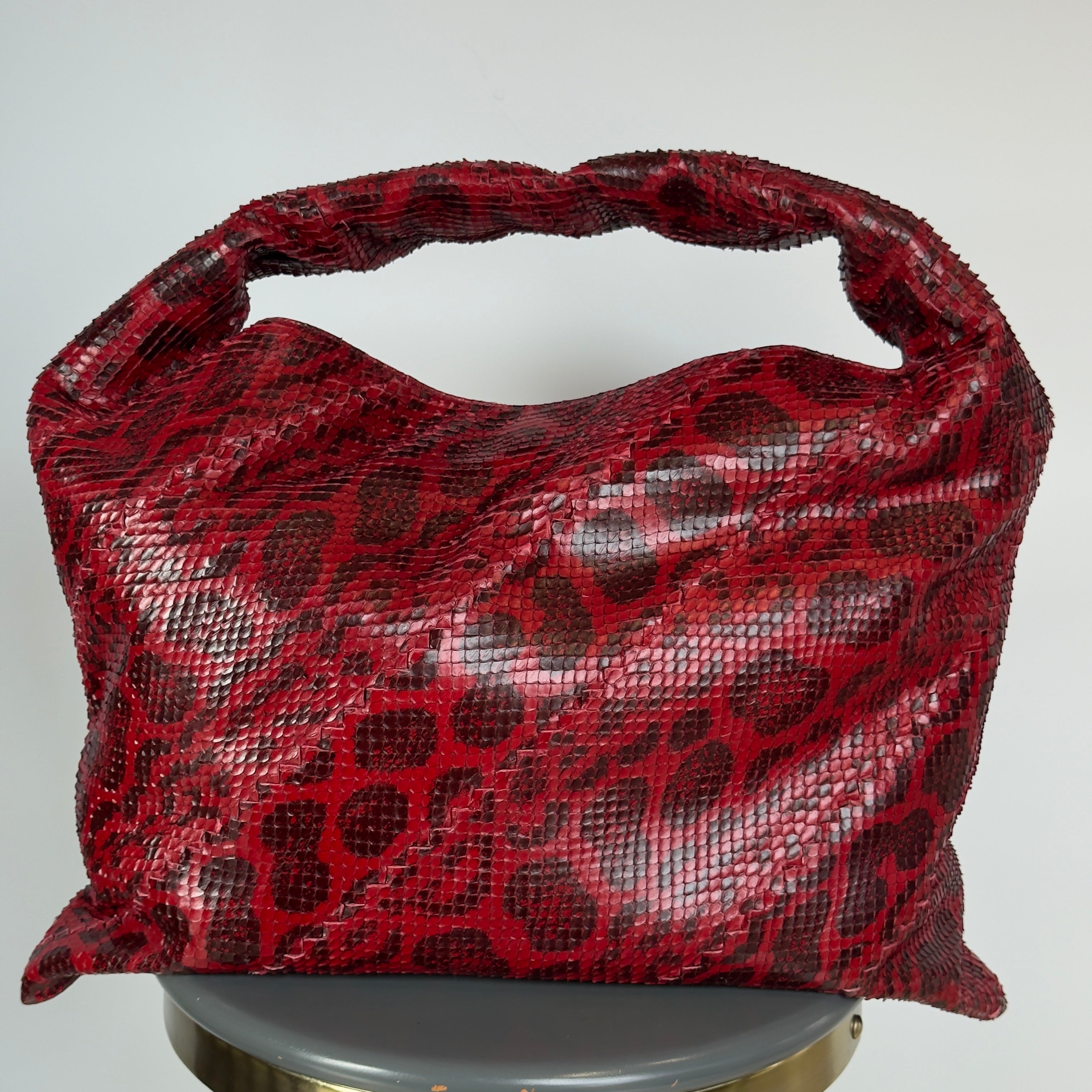 Bottega Veneta Hop Python Bag Red - Queen May