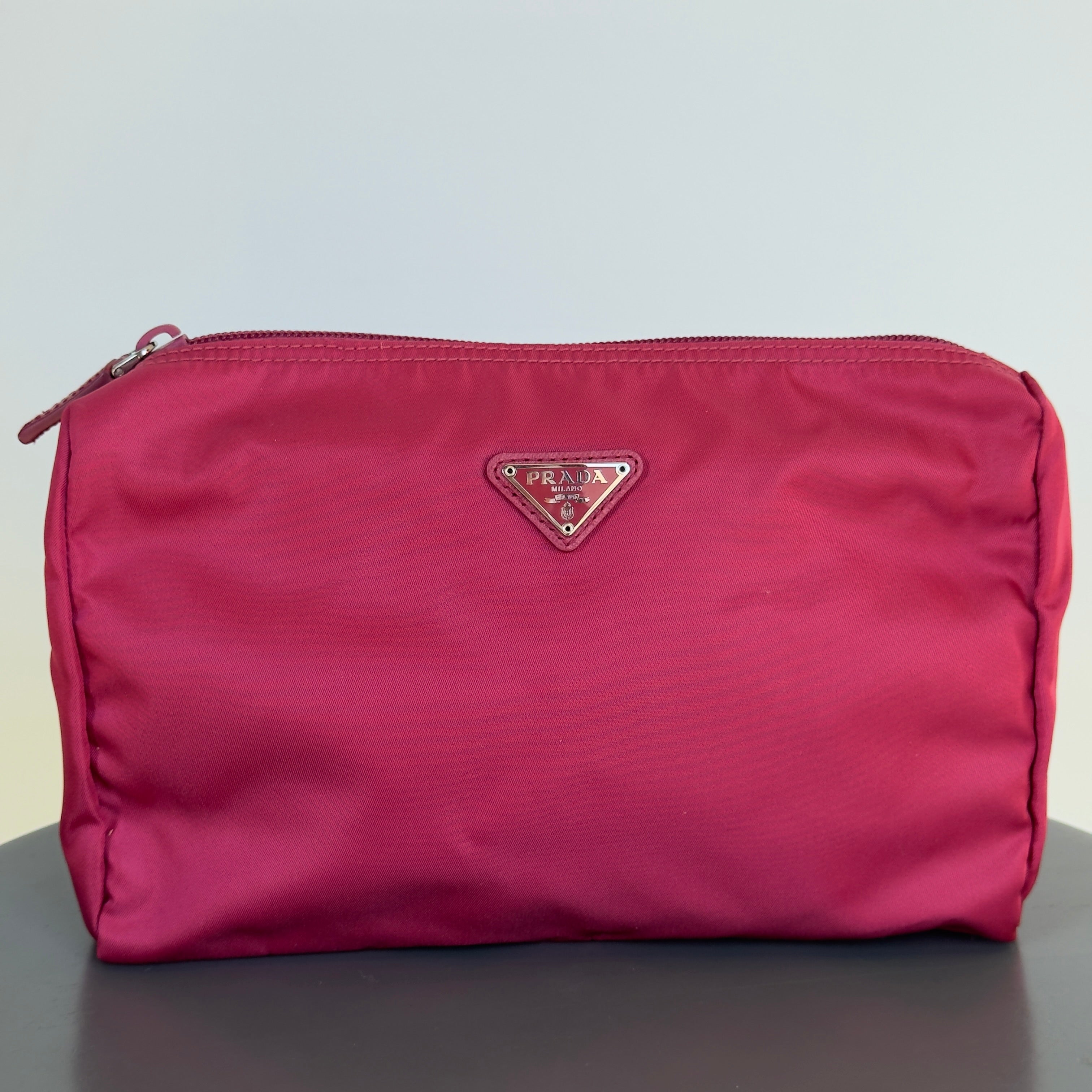 Prada Nylon Pink Cosmetic Pouch - Queen May