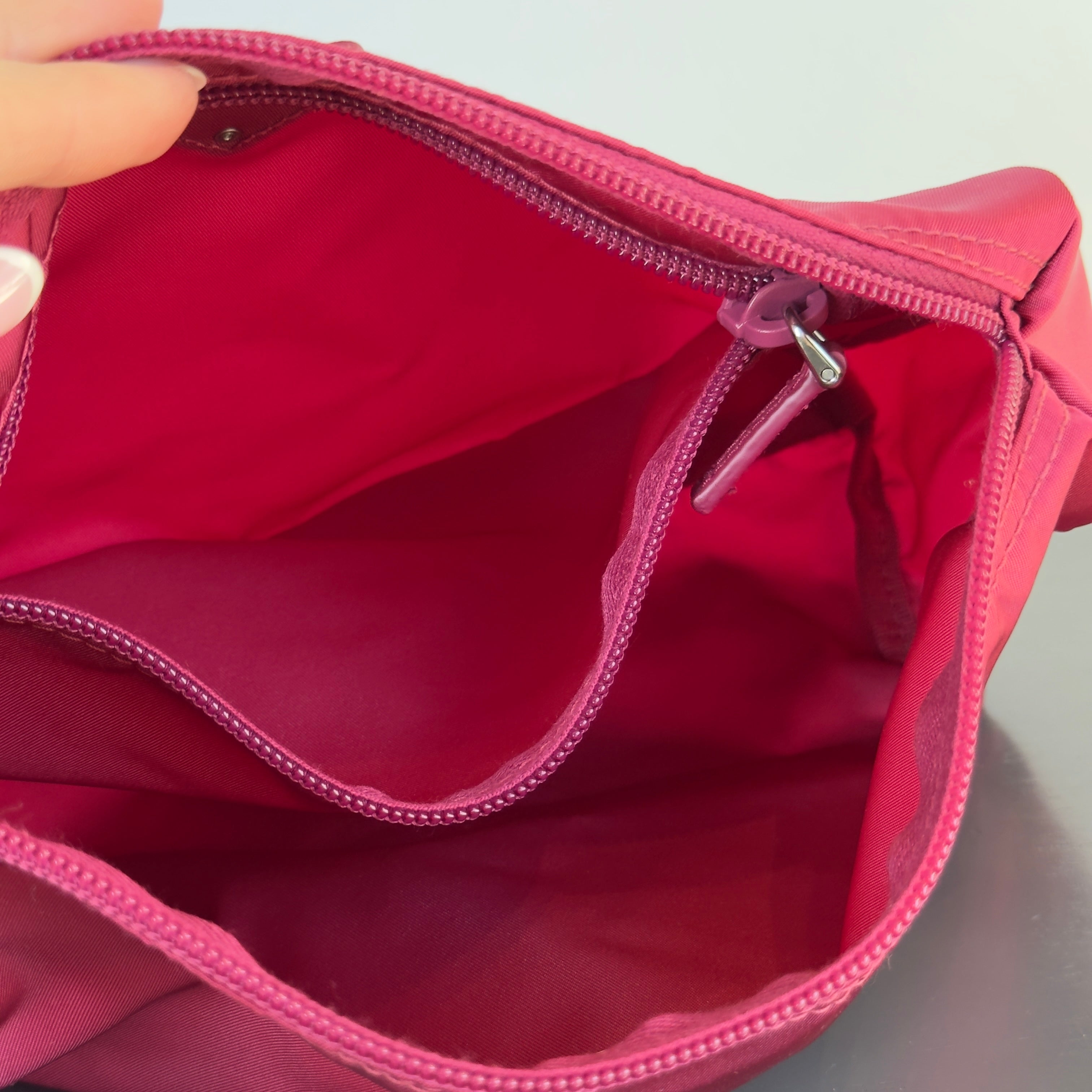 Prada Nylon Pink Cosmetic Pouch - Queen May