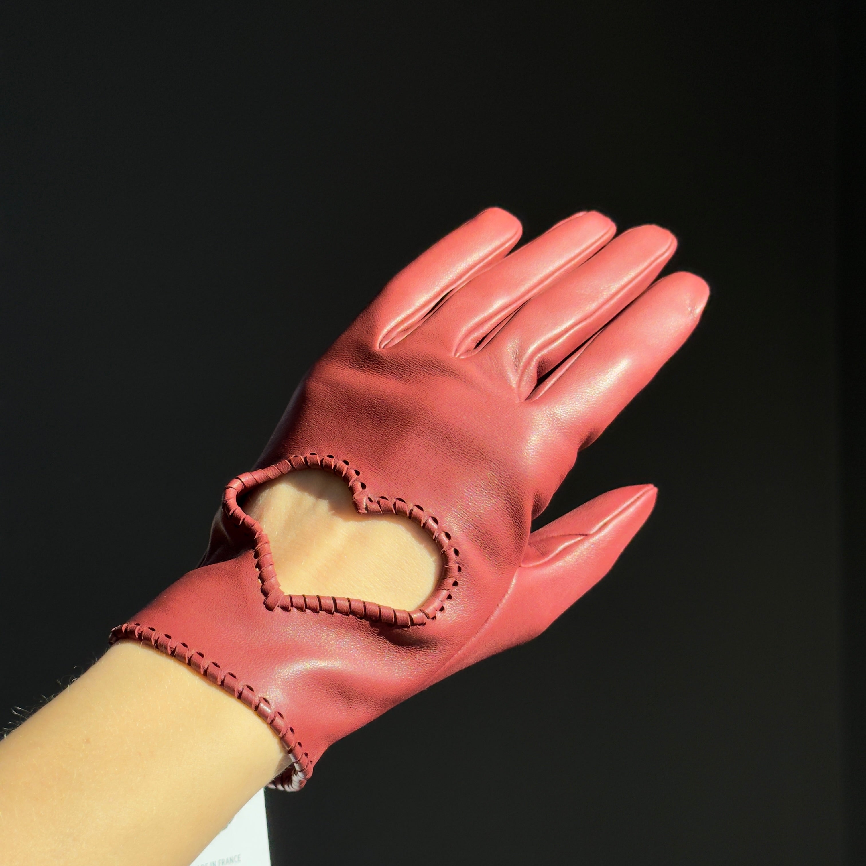 Hermes Heart Gloves In Red Lambskin - Queen May