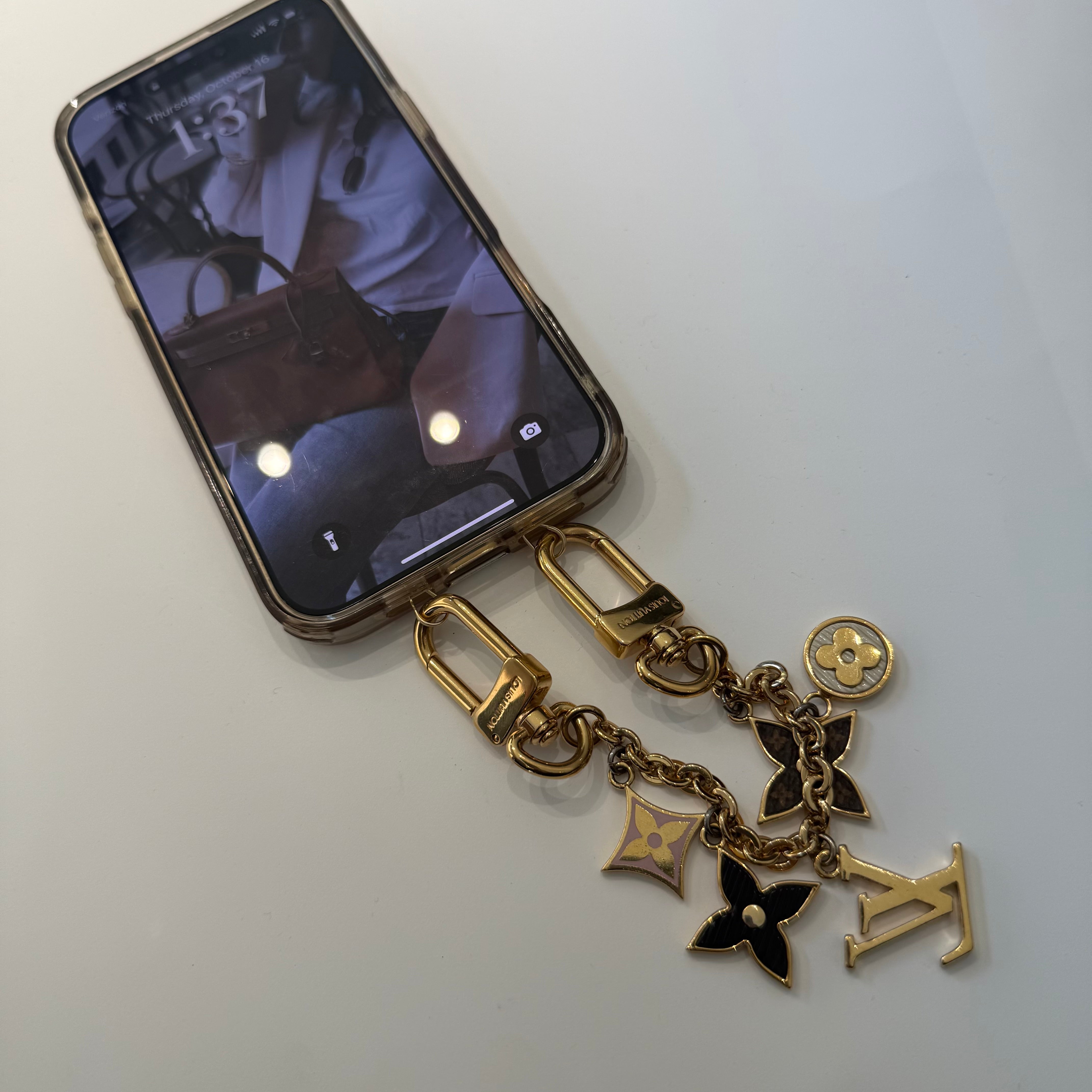 Louis Vuitton Fleur De Monogram Chain Bag/Phone Charm - Queen May