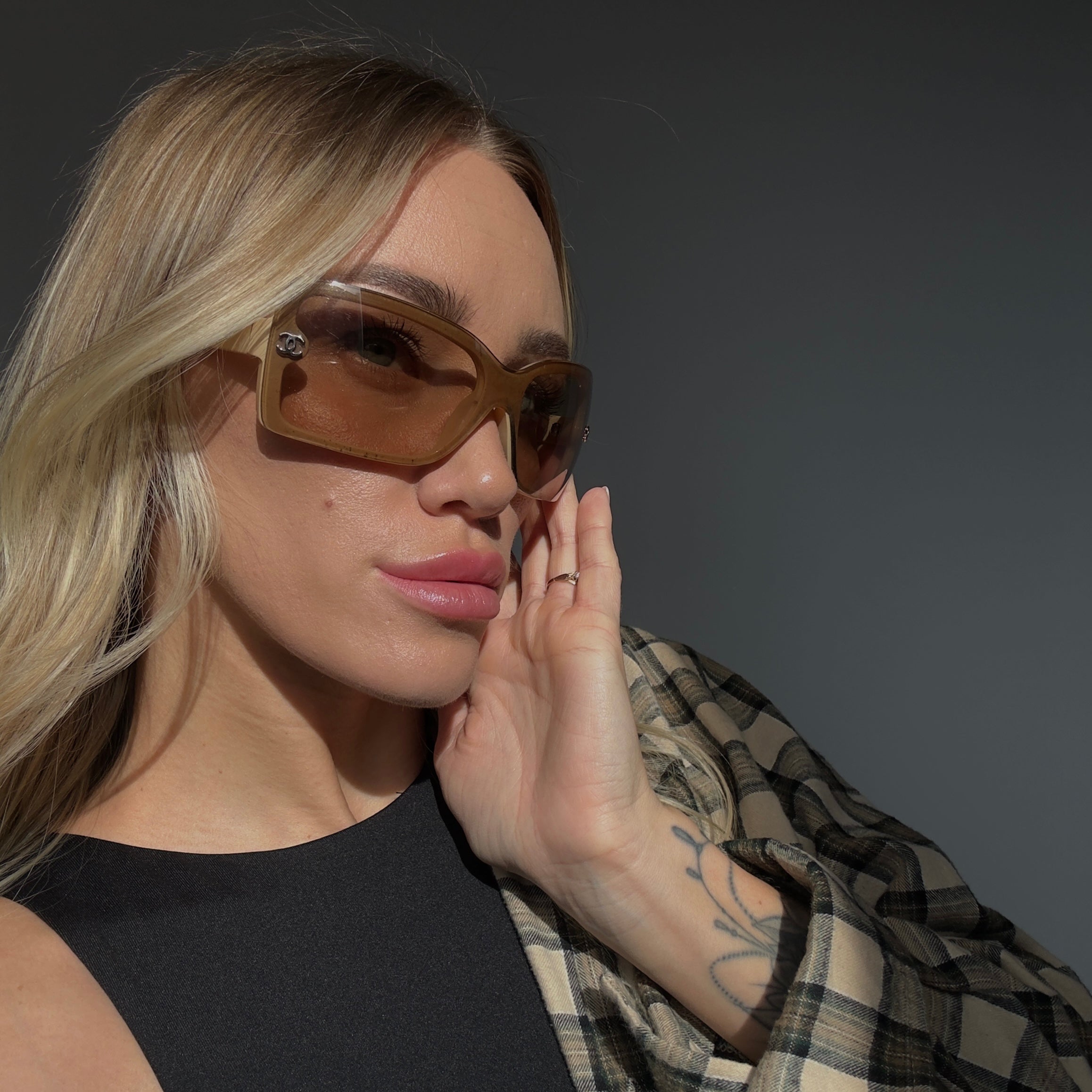 Vintage Chanel Brown Acetate CC Sunglasses - Queen May
