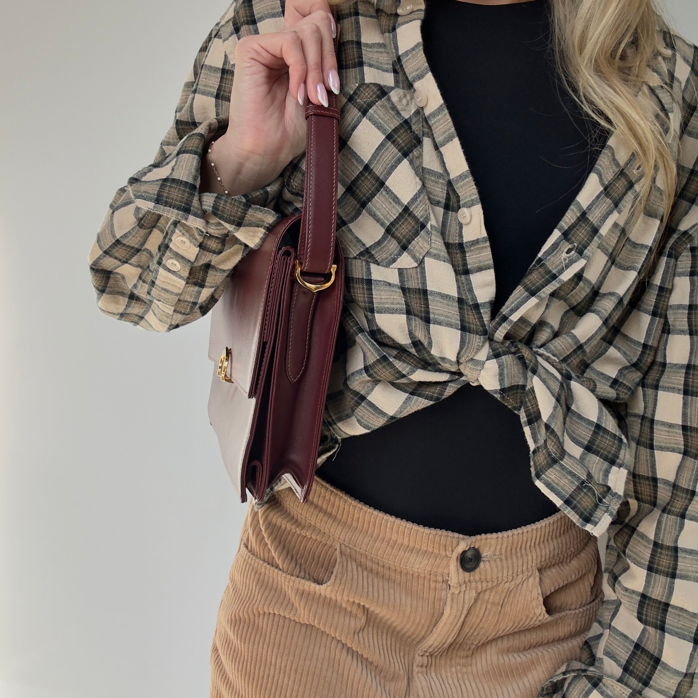 Cartier Must De Cartier Bordeaux Leather Flap Bag - Queen May