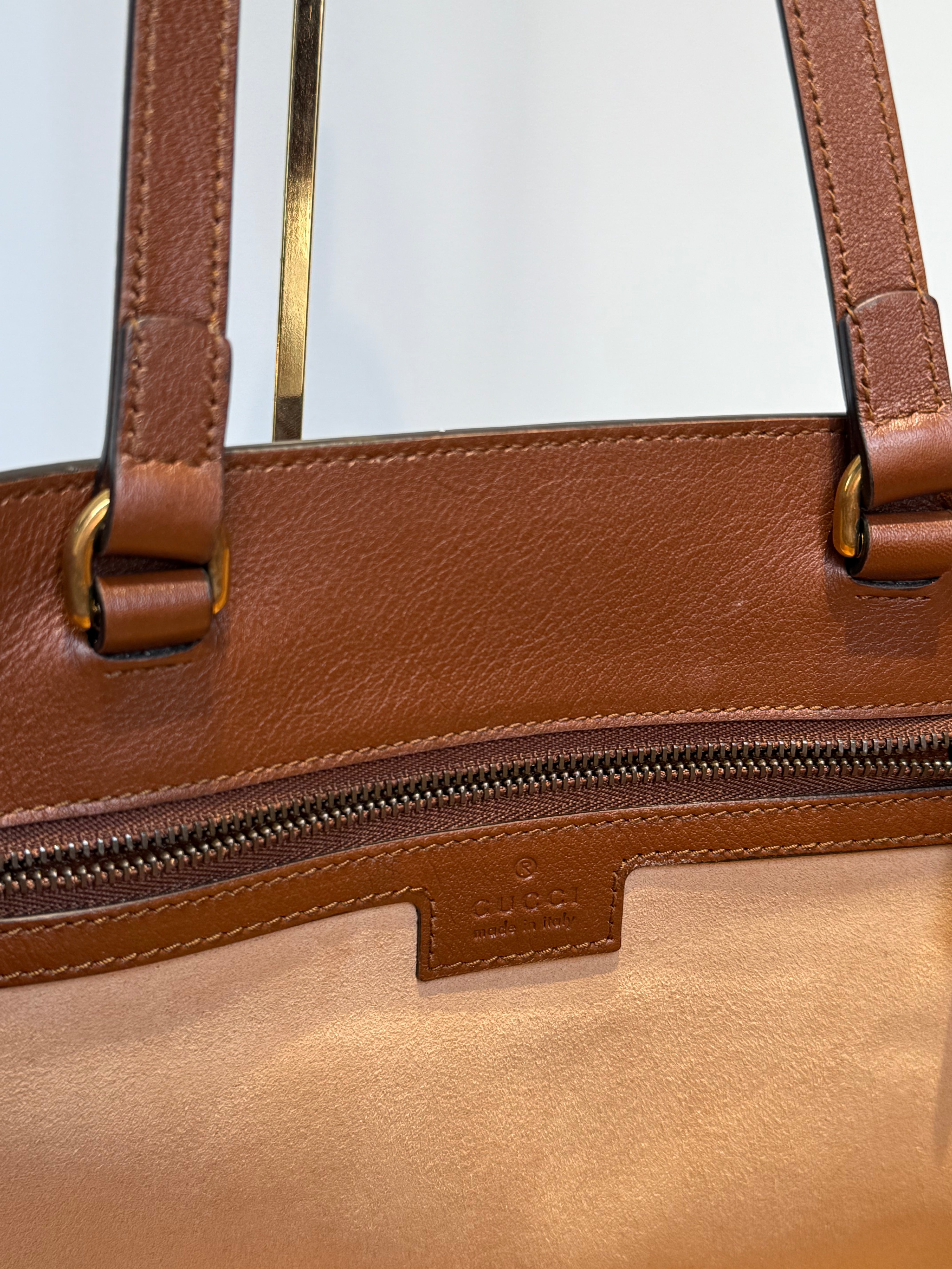 Gucci Diana Medium Leather Tote Brown - Queen May