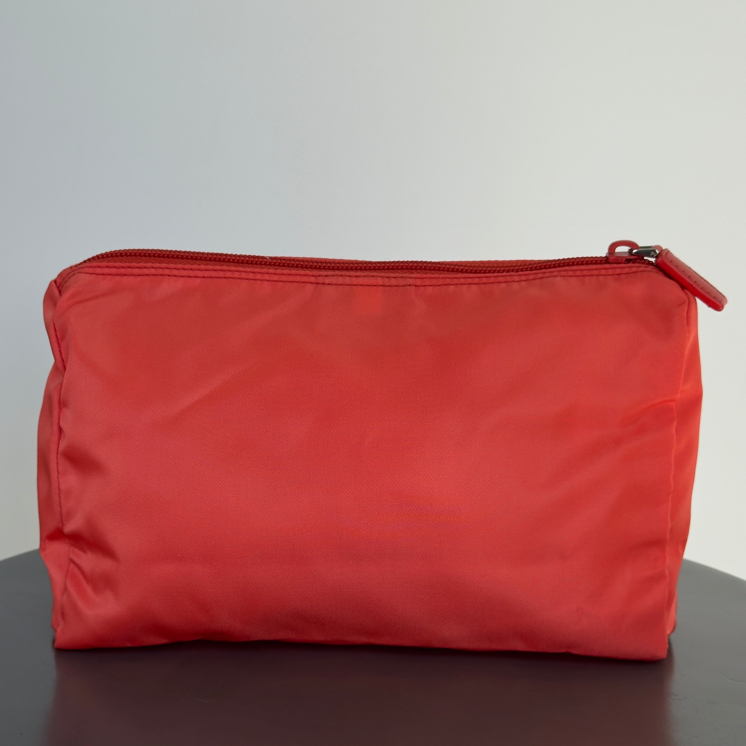Prada Nylon Orange Cosmetic Pouch - Queen May