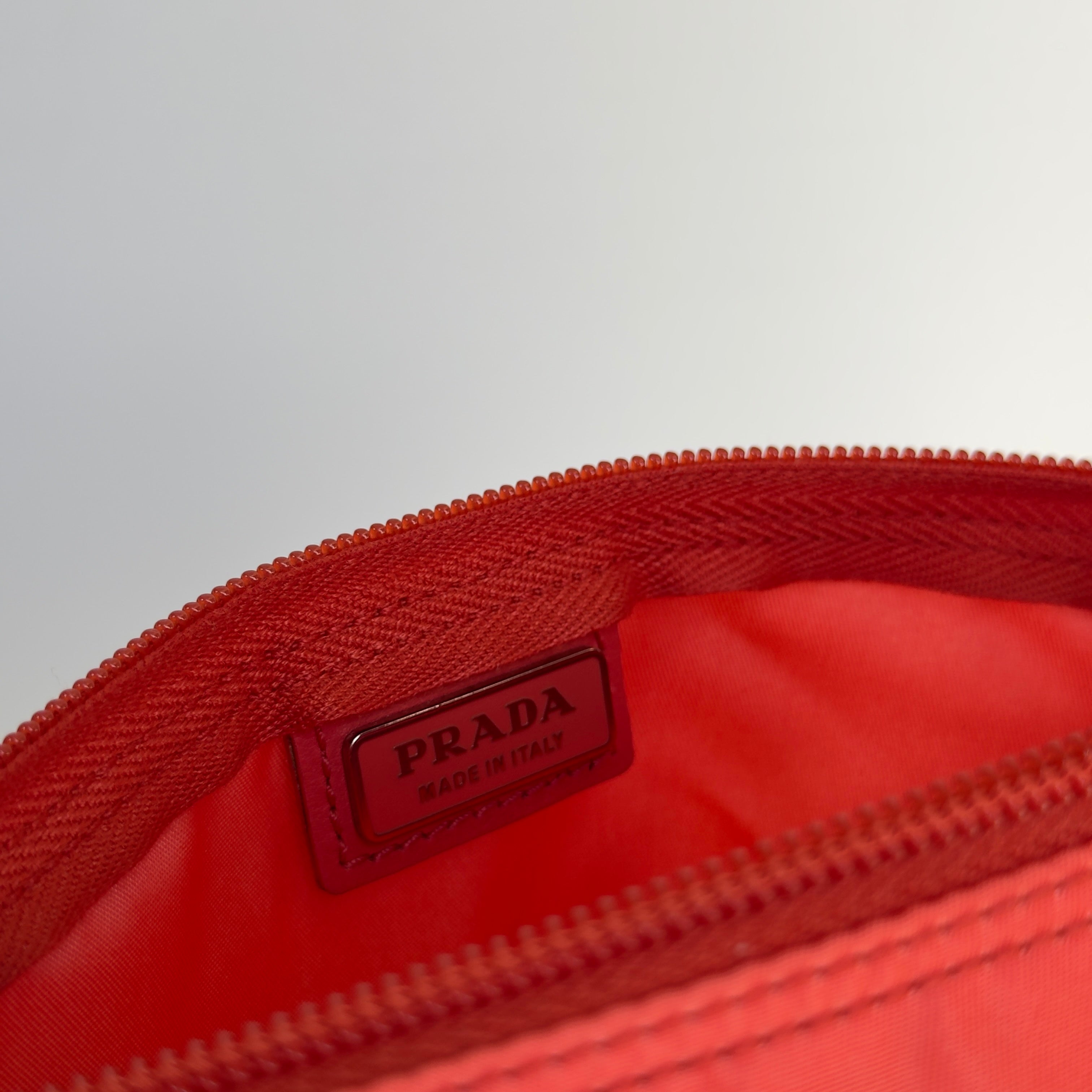 Prada Nylon Orange Cosmetic Pouch - Queen May