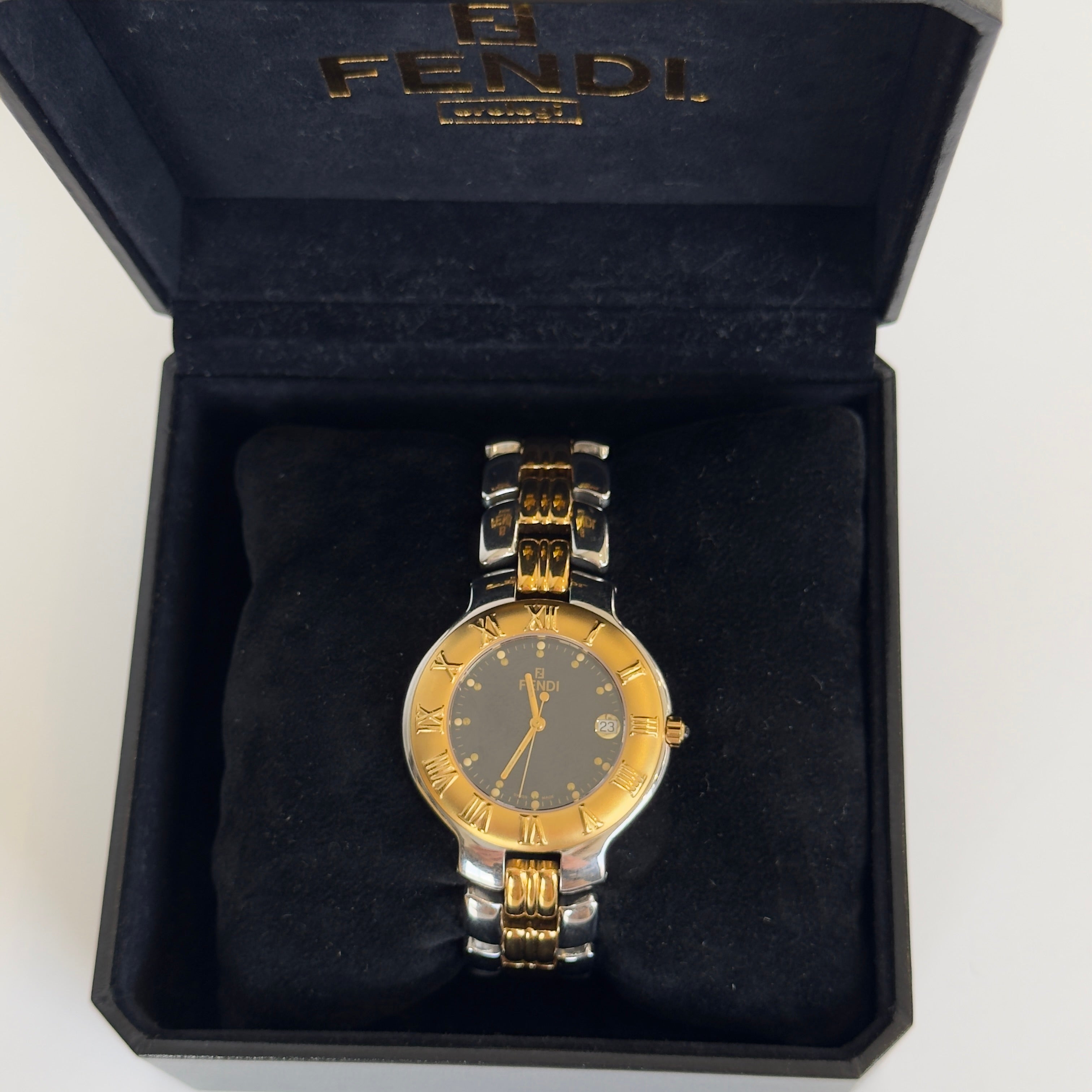 Fendi 900L Blue Dial Two Tone Watch - Queen May