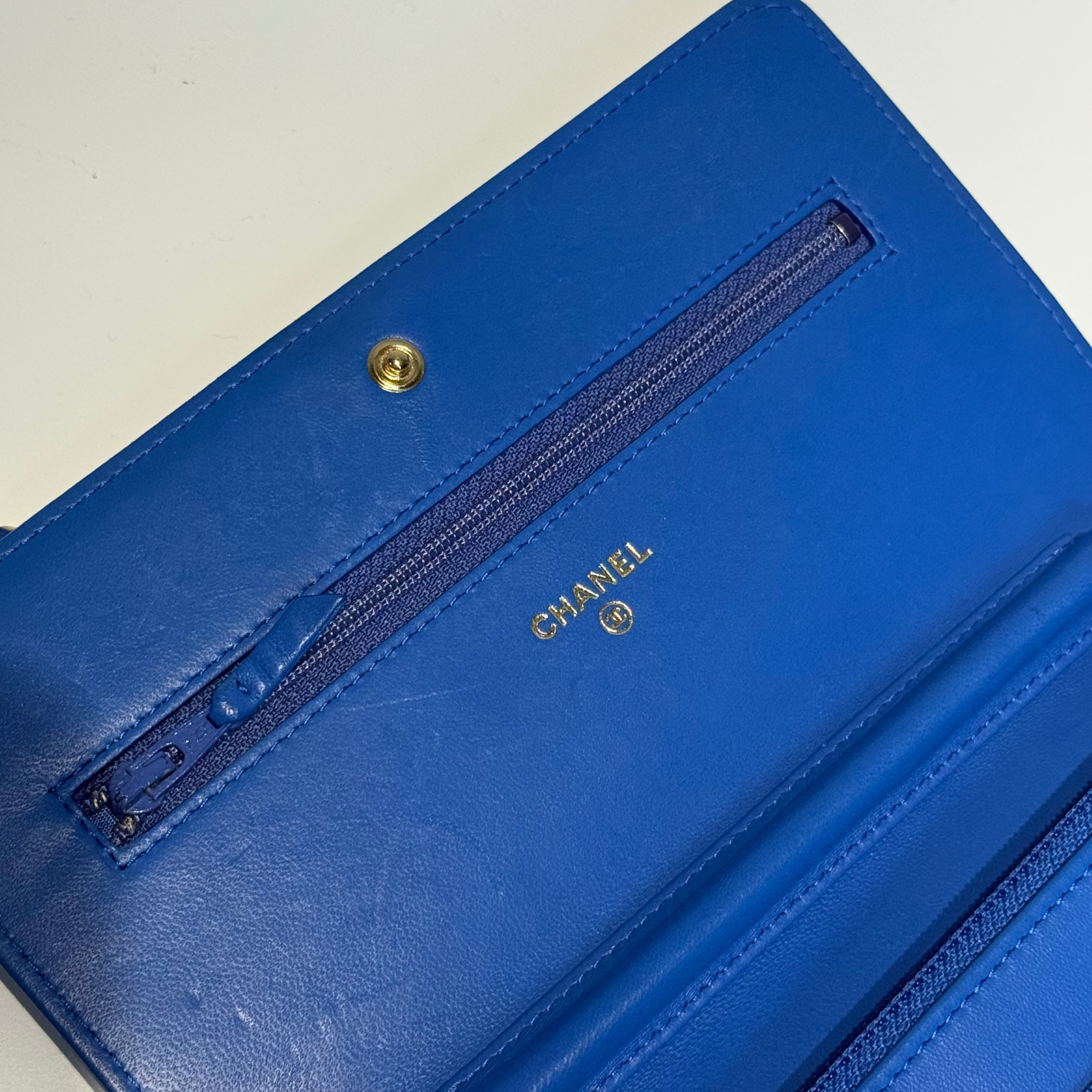 Chanel Lambskin Wallet On Chain Boy Blue - Queen May