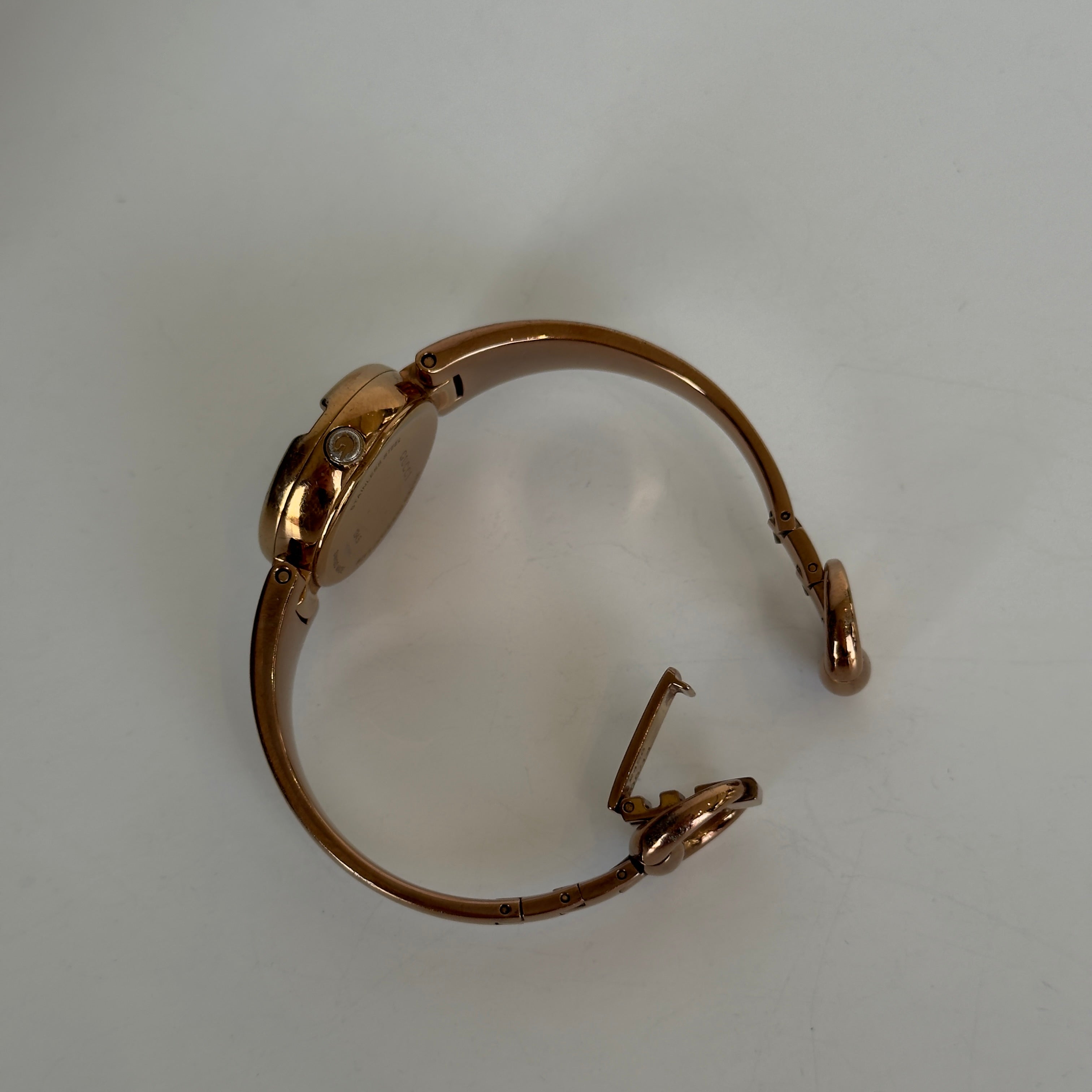 Gucci Guccissima Rose Gold Tone Black Dial Horsebit Watch - Queen May