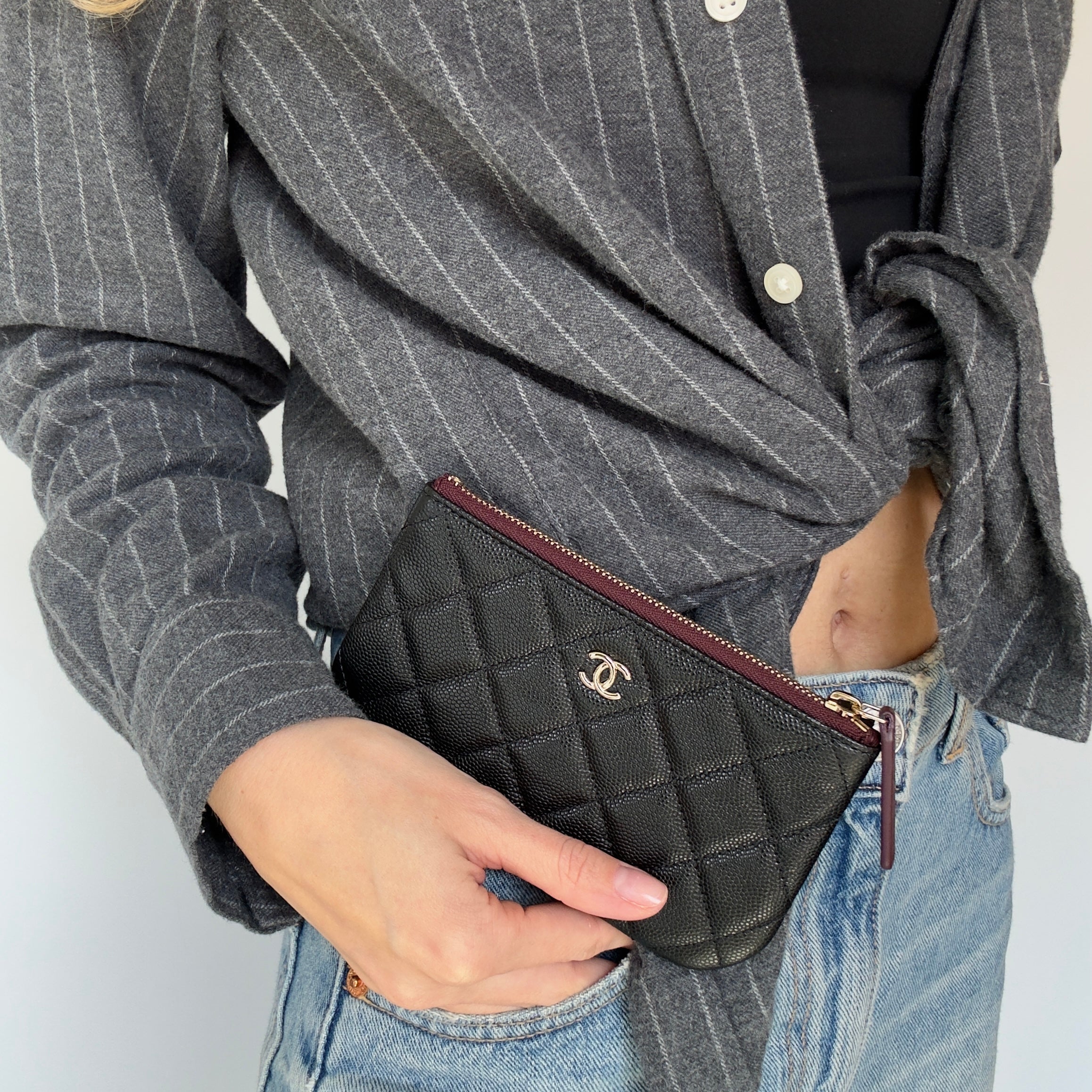 Chanel Classic O-Coin Case Black - Queen May