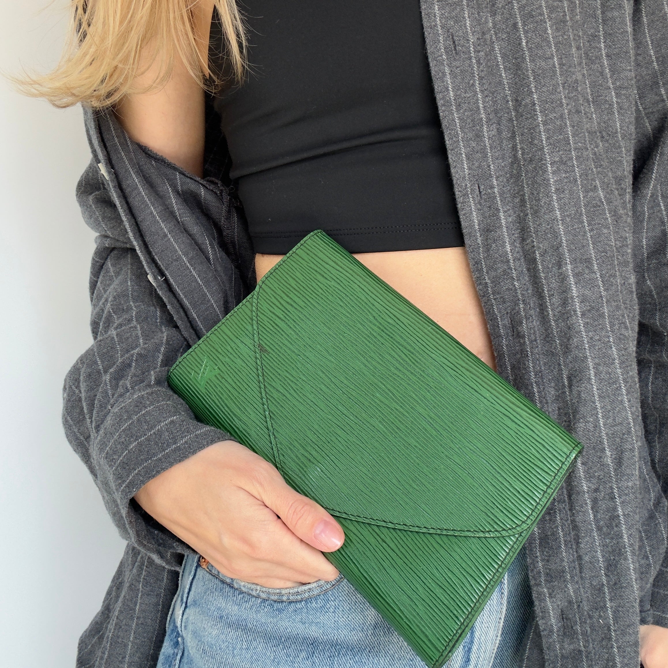Louis Vuitton Green Epi Leather Pochette - Queen May
