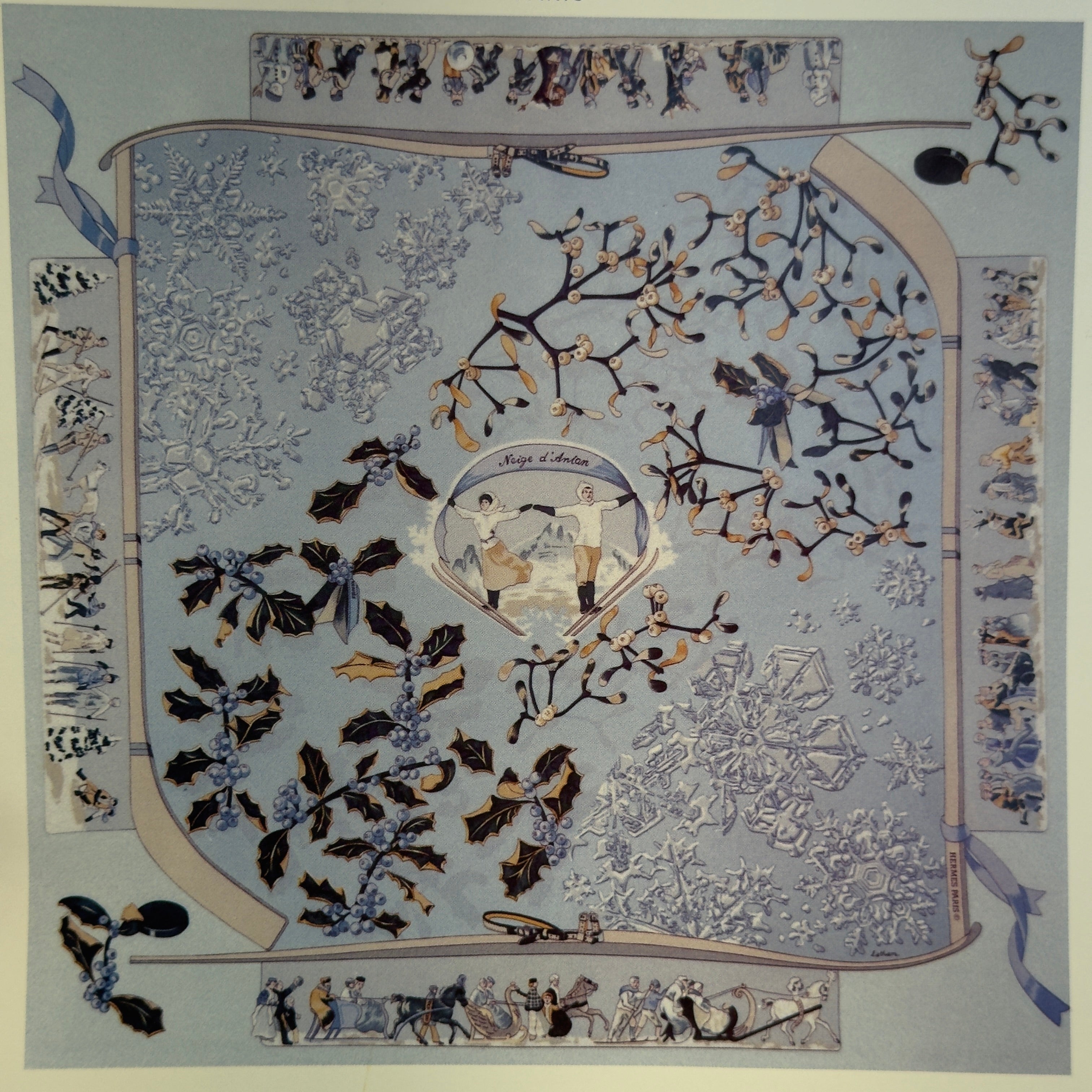 Rare Hermes Neige D' Antan Scarf 90 - Queen May