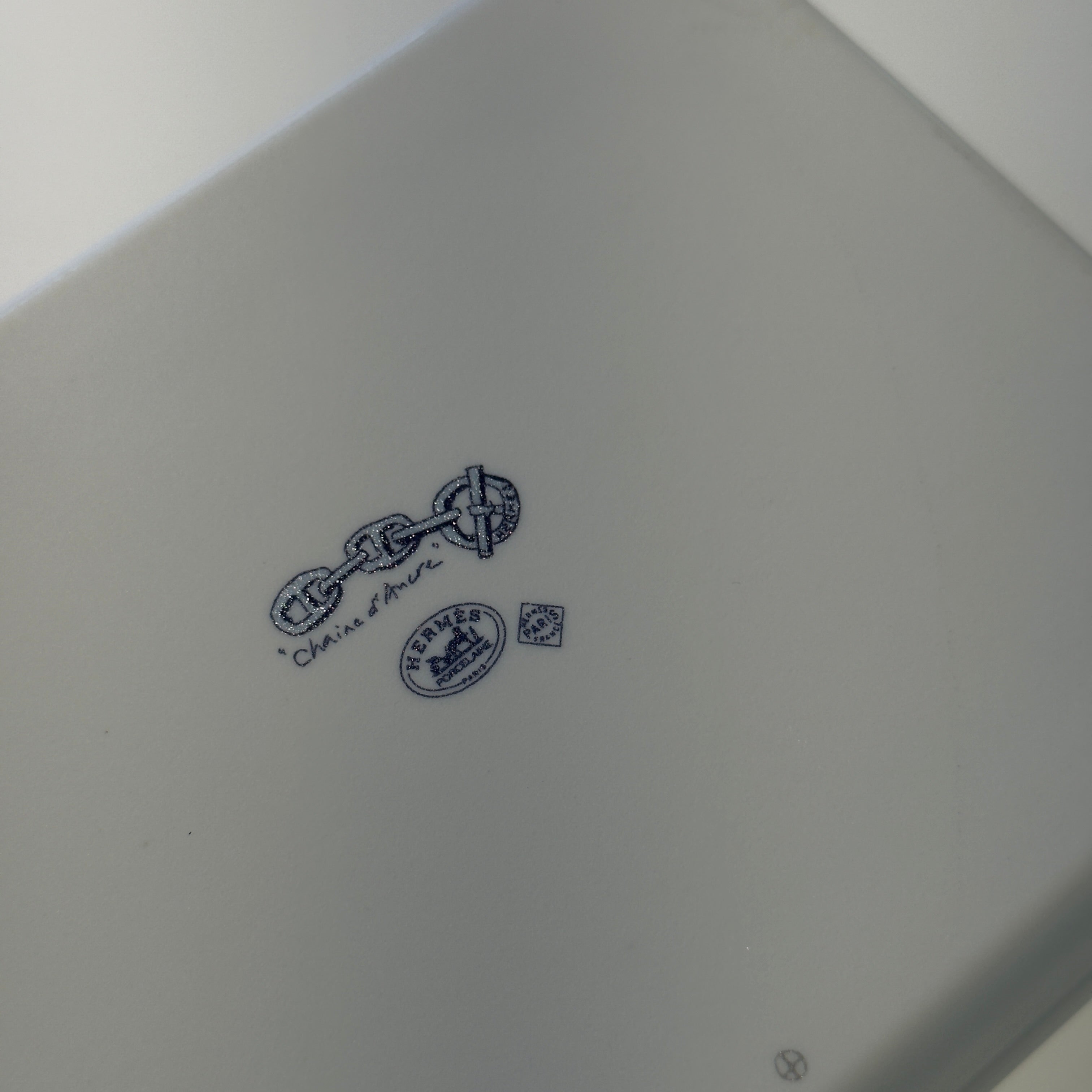 Hermes Porcelain Chaine D'ancre Tray Blue