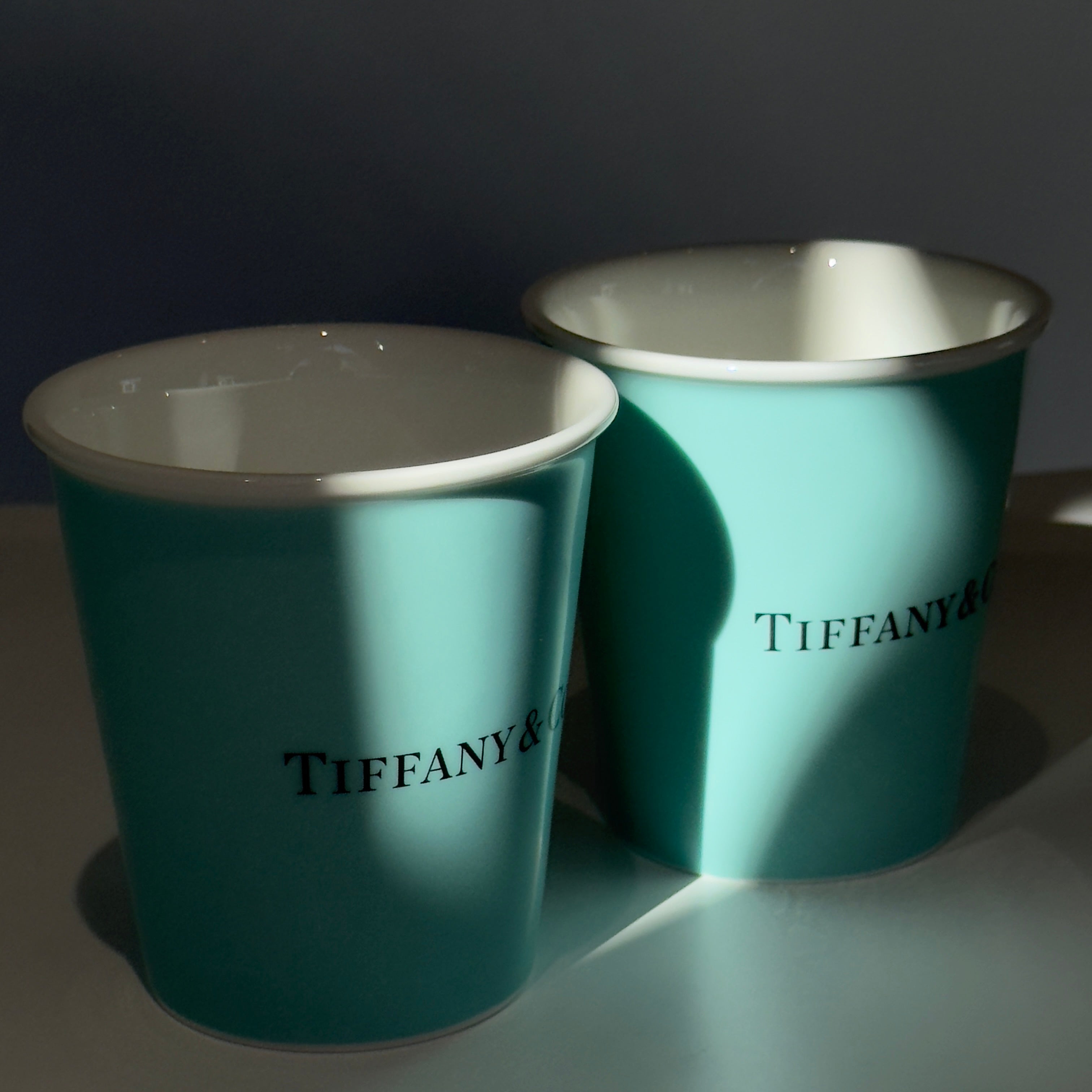 Tiffany Coffee Cups In Bone China Tiffany Blue Set of Two