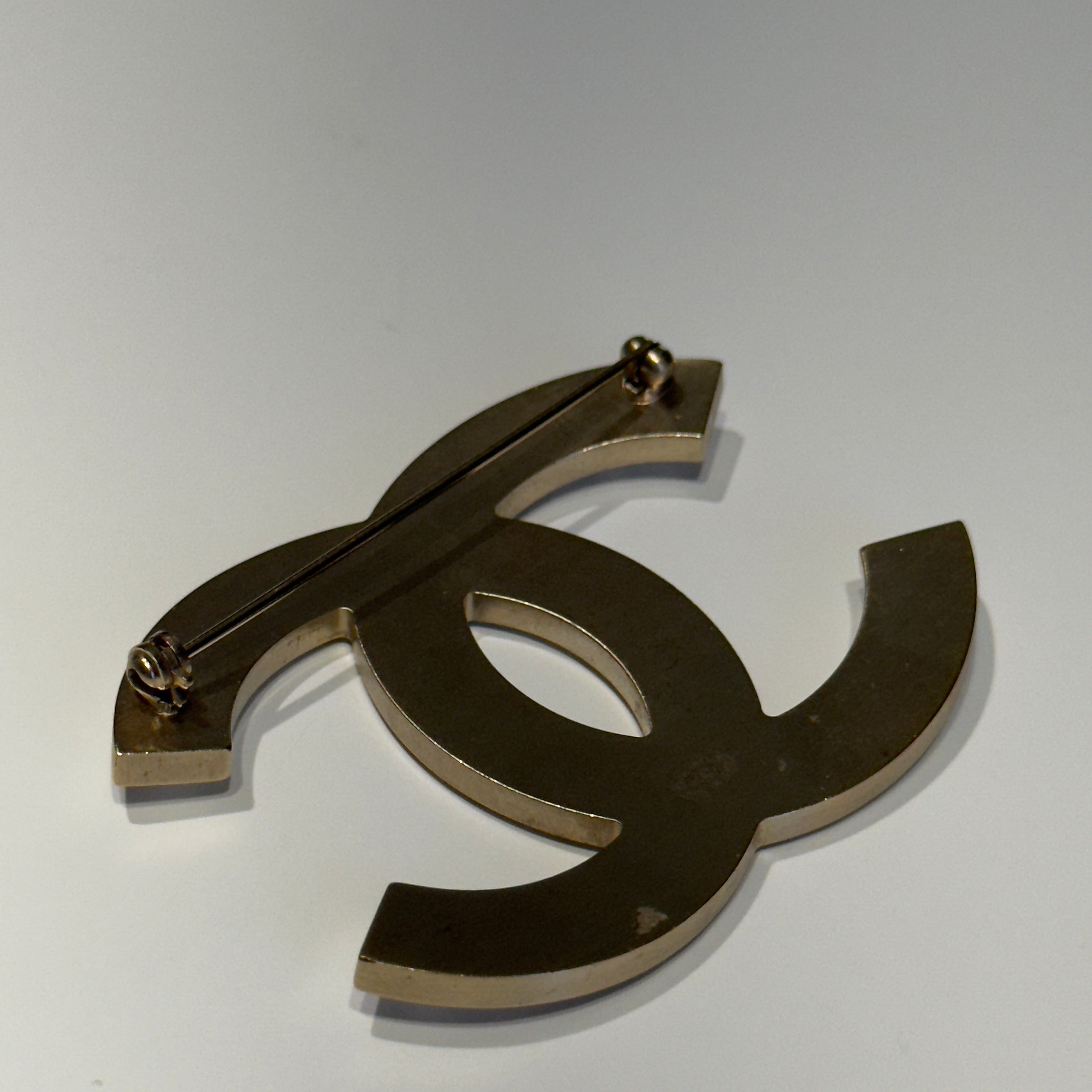 Rare Chanel Brushed Baguette Crystal XL Brooch