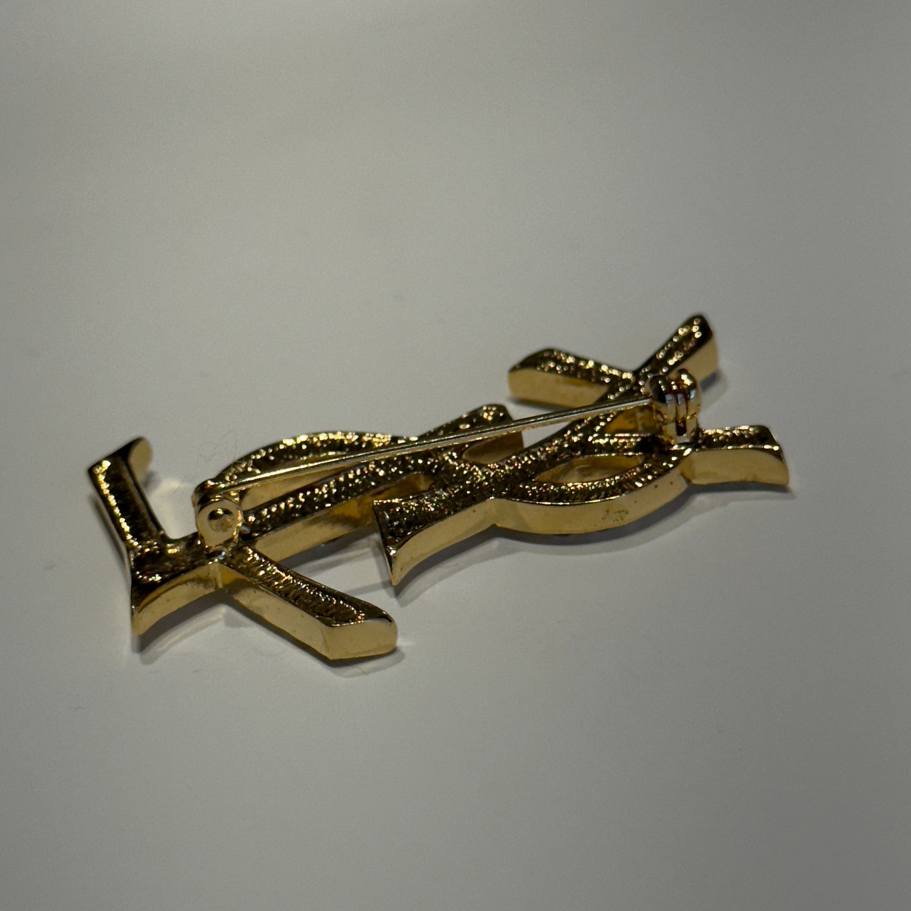 Saint Laurent YSL Plaque Brooch