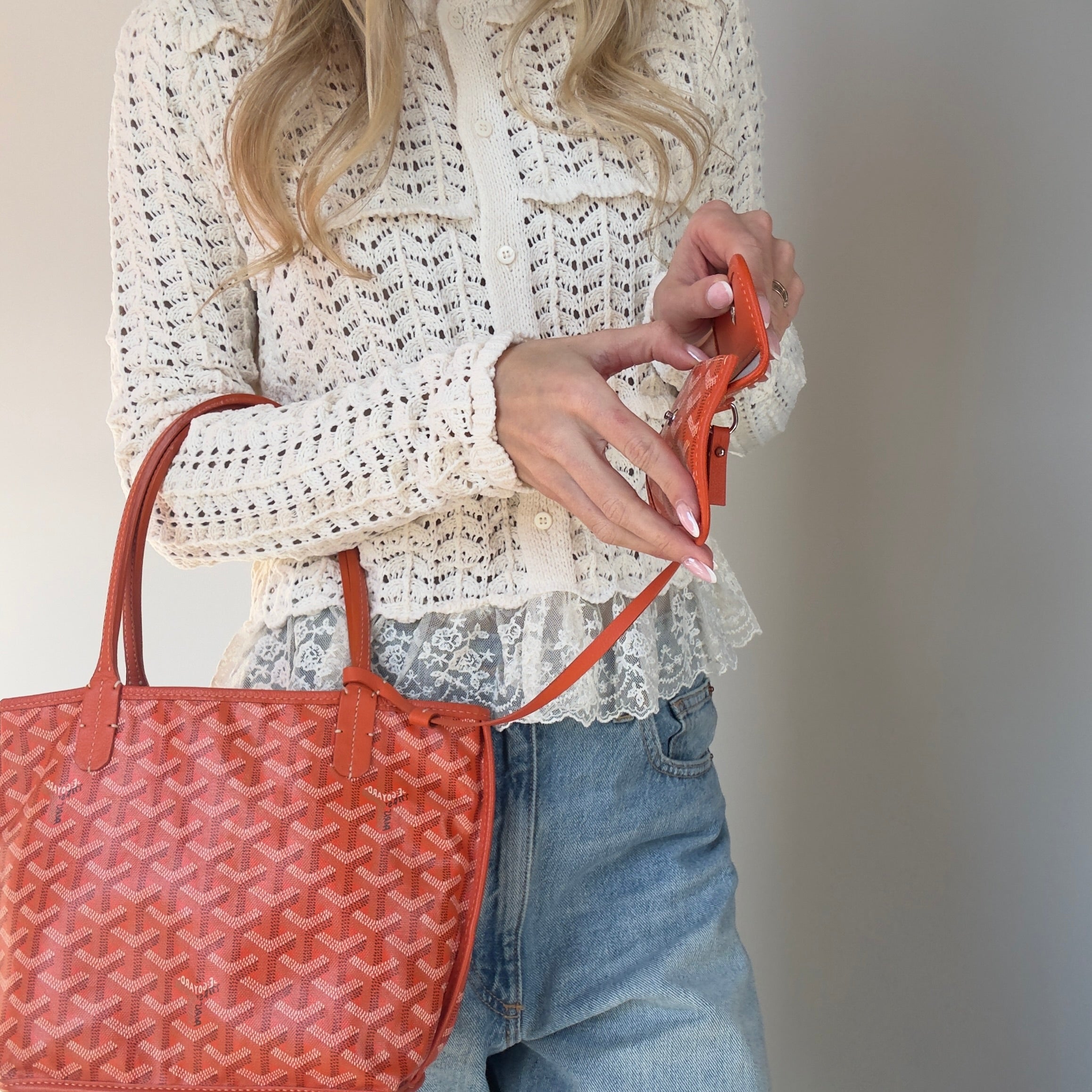 Goyard Mini Anjou Orange Tote - Queen May