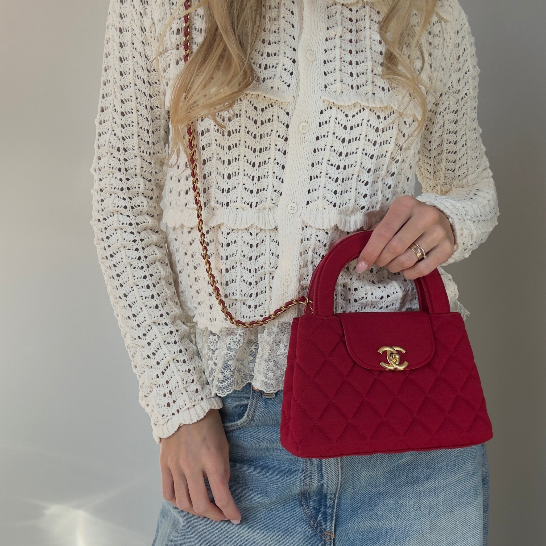 Chanel 2023 Red Jersey Nano Kelly - Queen May