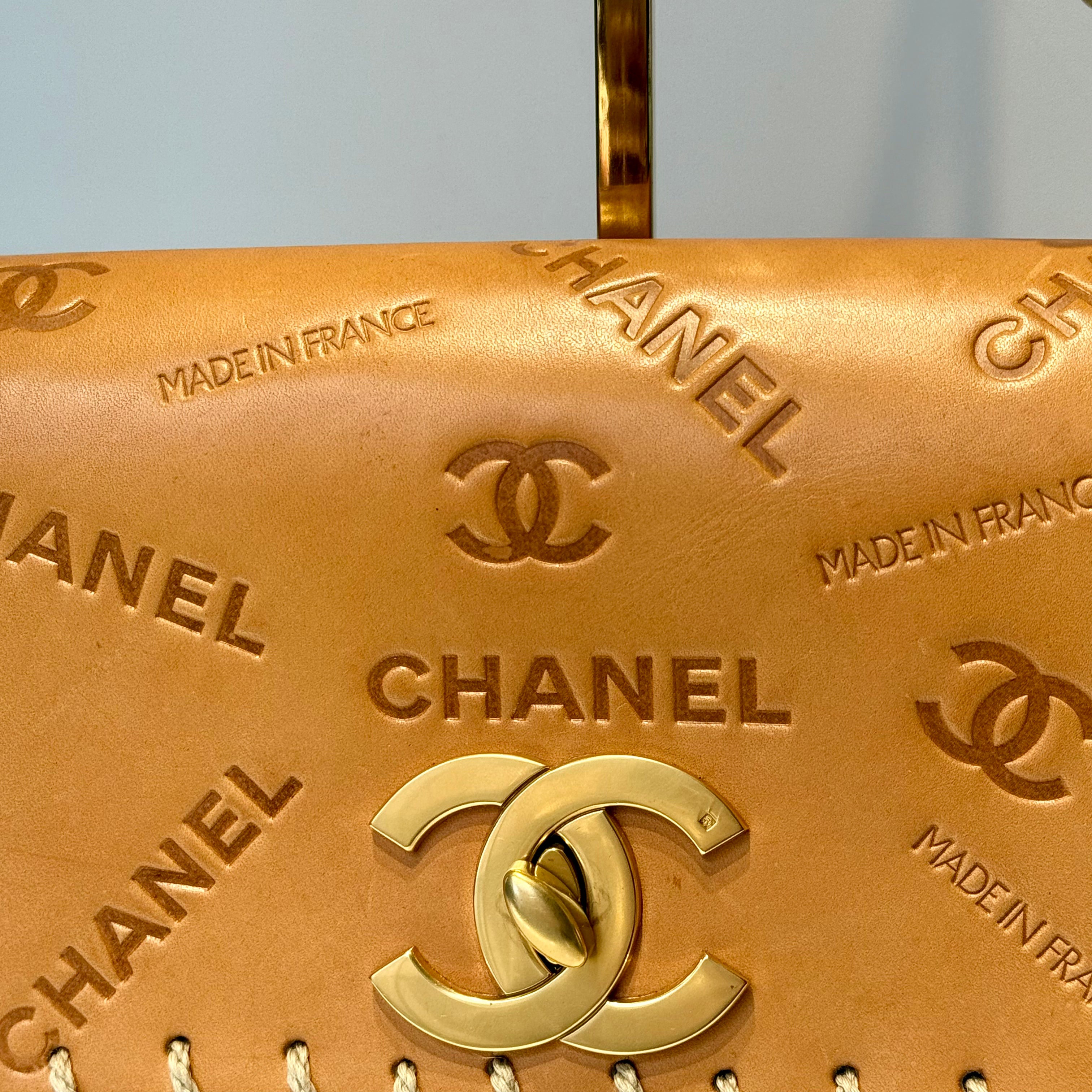 Rare Vintage Chanel CC Logo Whipstitch Flap Bag - Queen May