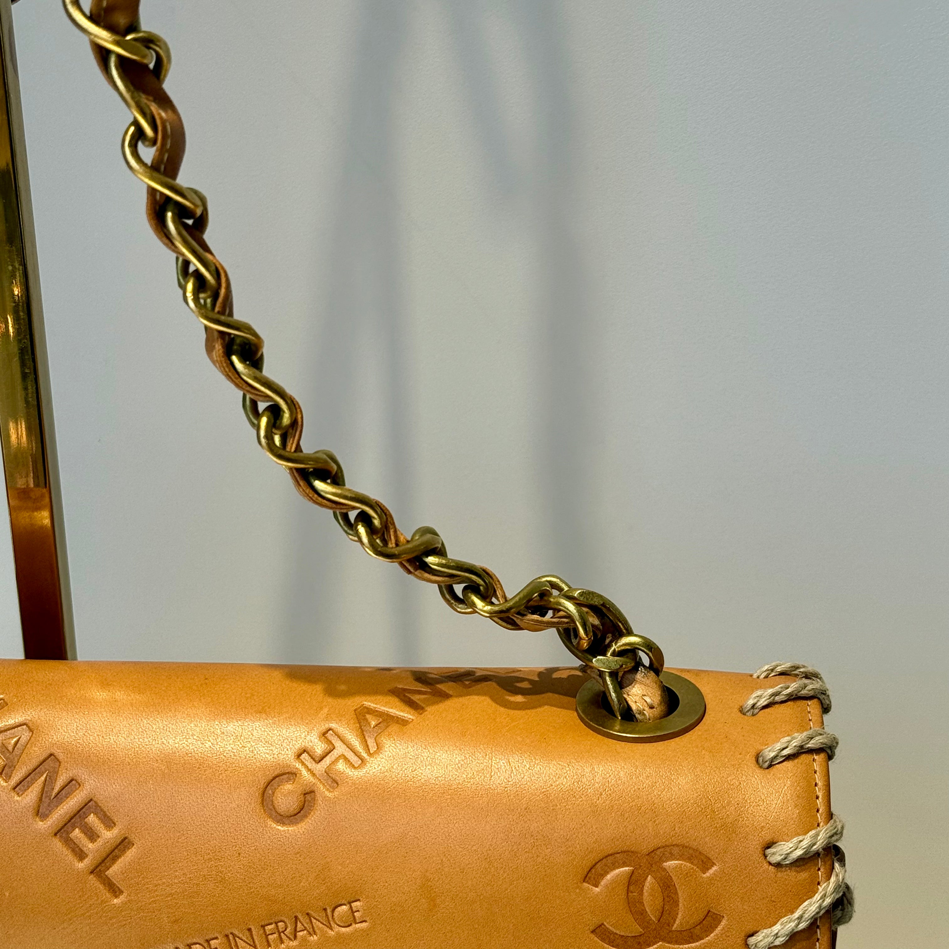 Rare Vintage Chanel CC Logo Whipstitch Flap Bag - Queen May