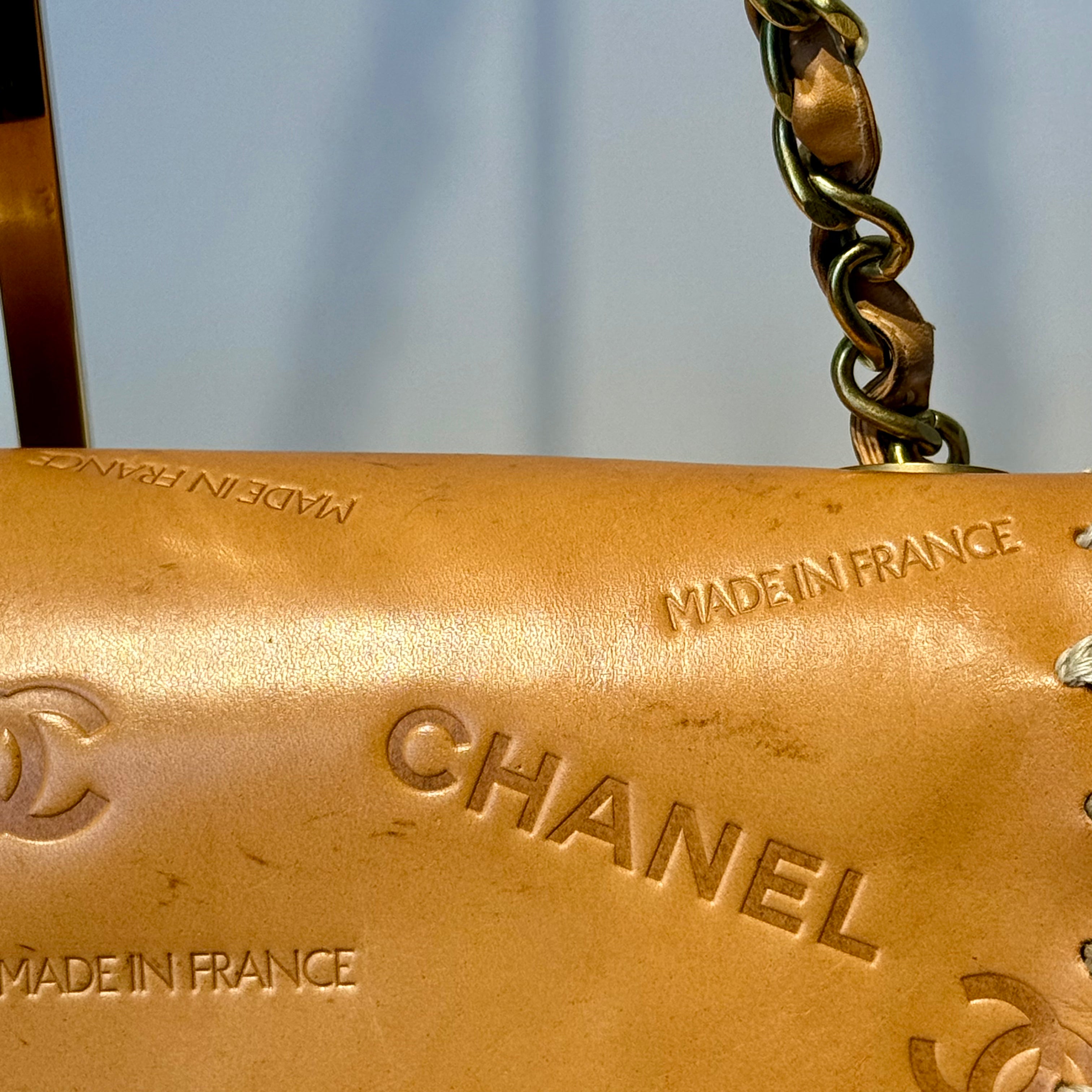 Rare Vintage Chanel CC Logo Whipstitch Flap Bag - Queen May