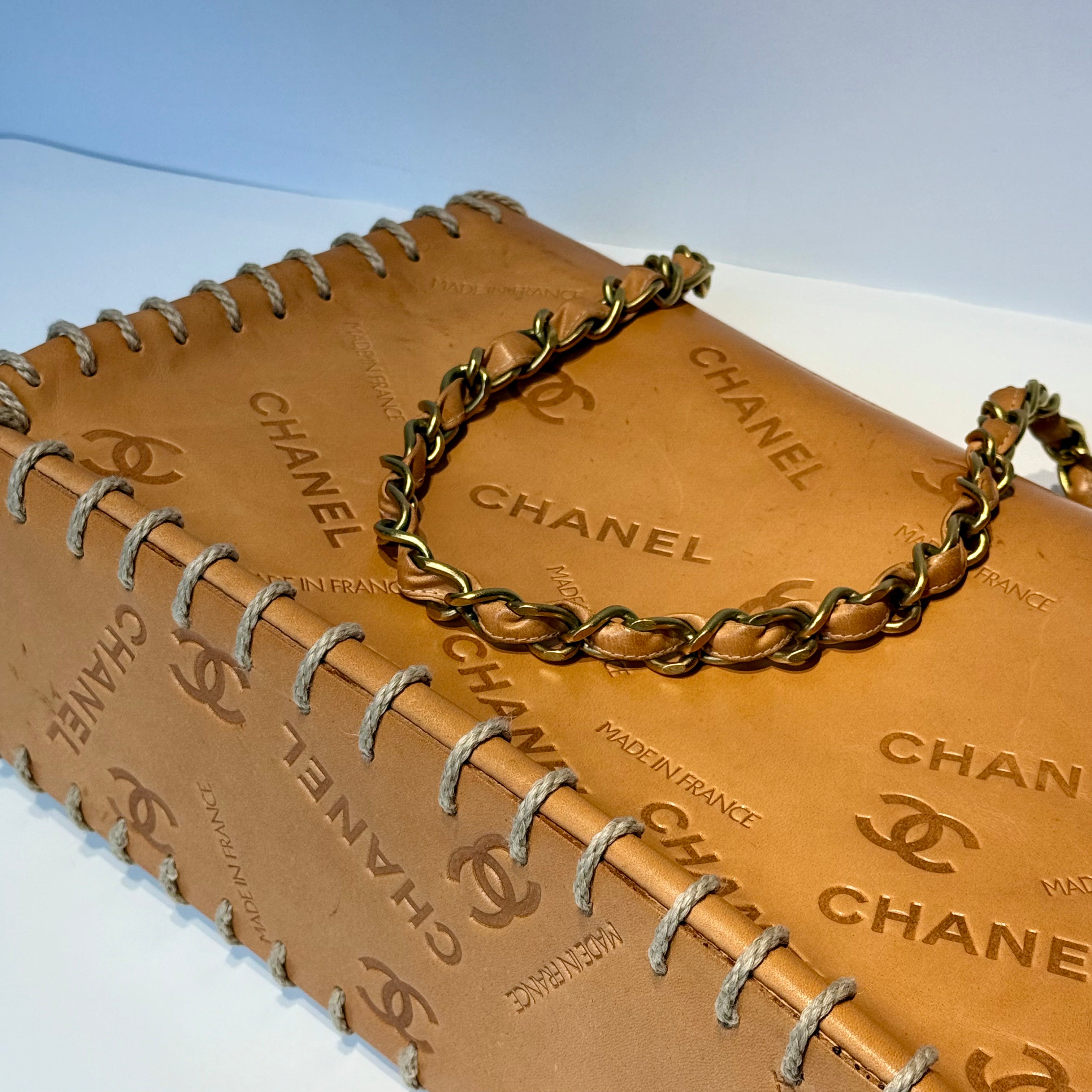 Rare Vintage Chanel CC Logo Whipstitch Flap Bag - Queen May