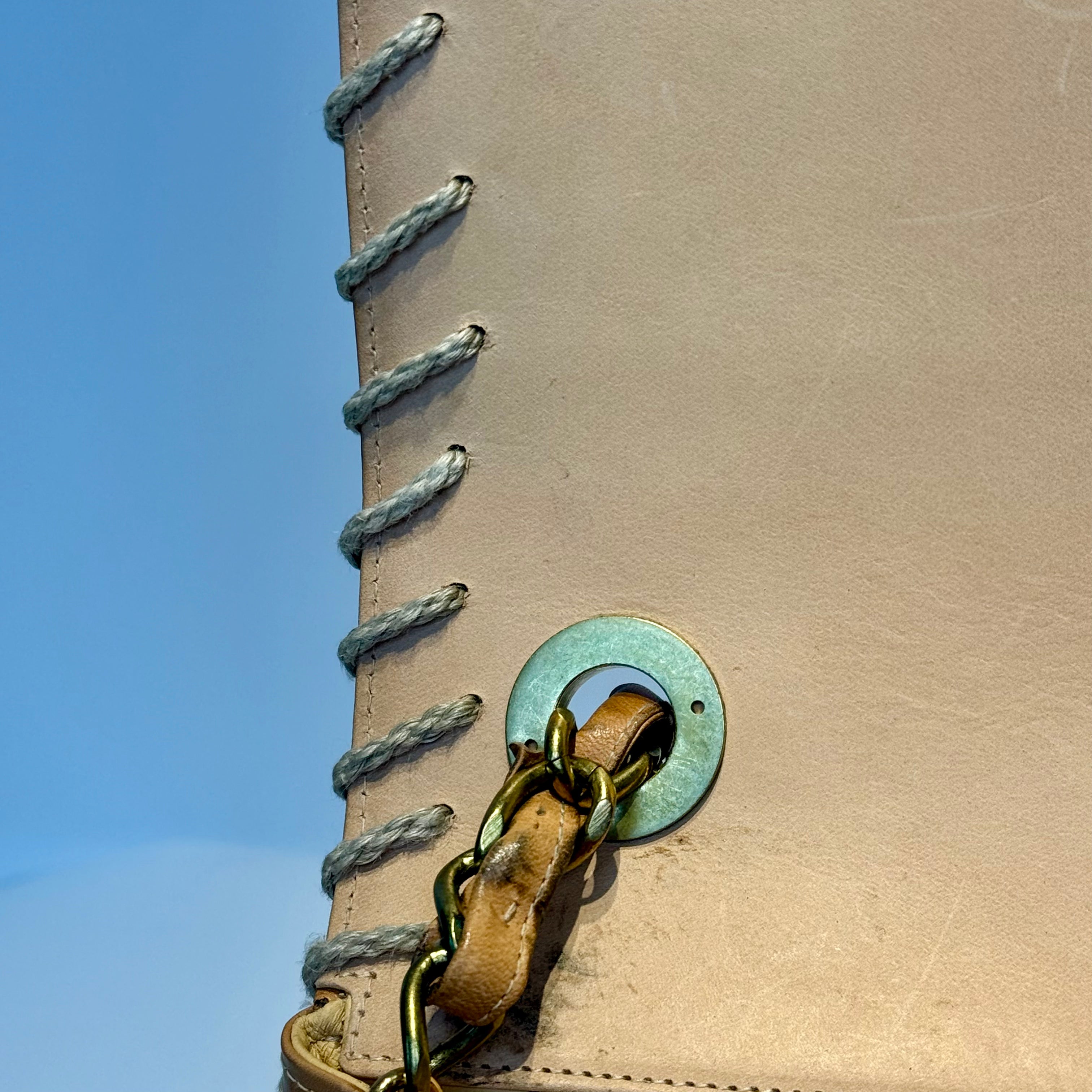 Rare Vintage Chanel CC Logo Whipstitch Flap Bag - Queen May