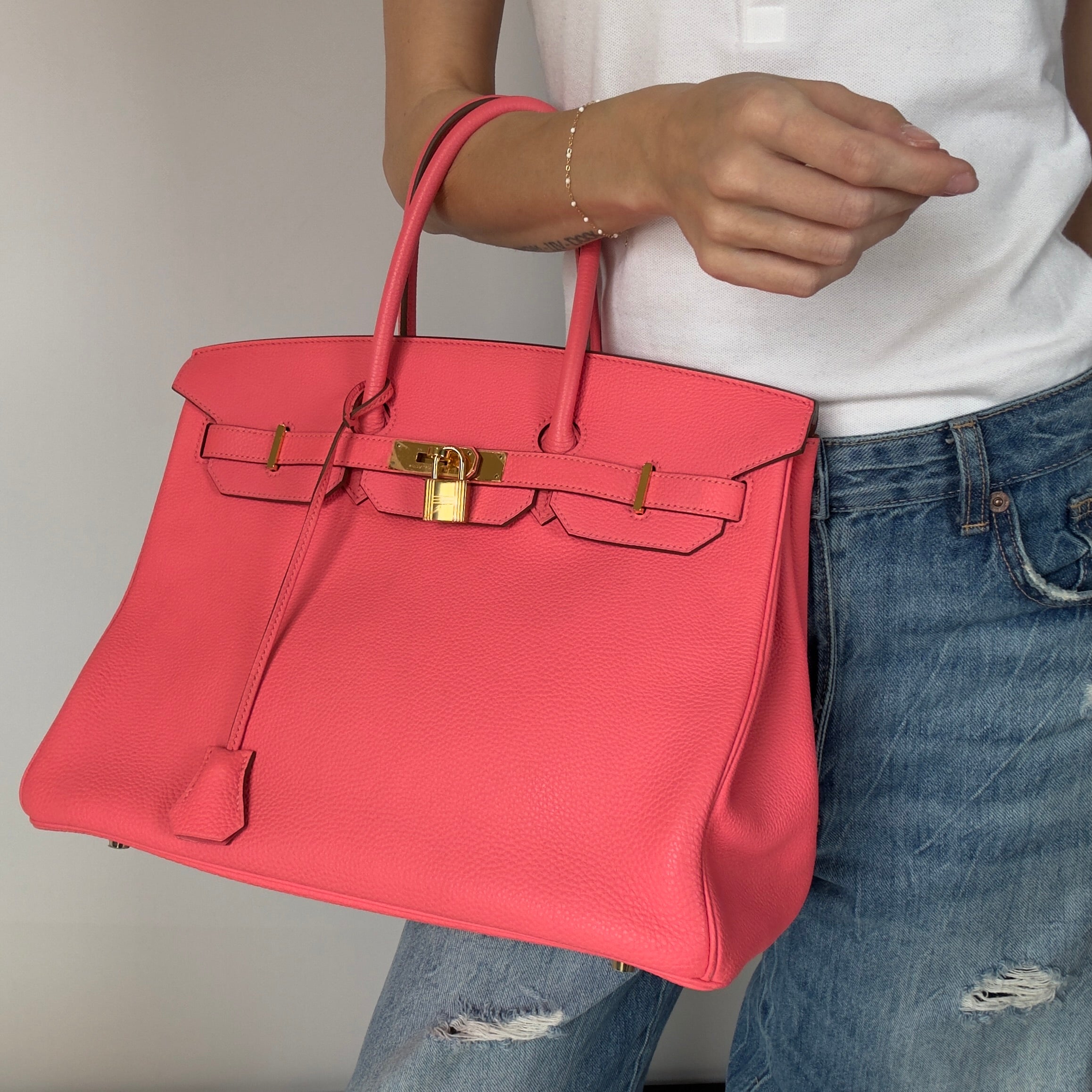 Hermes Birkin 35 Togo Rose Azalee Leather - Queen May