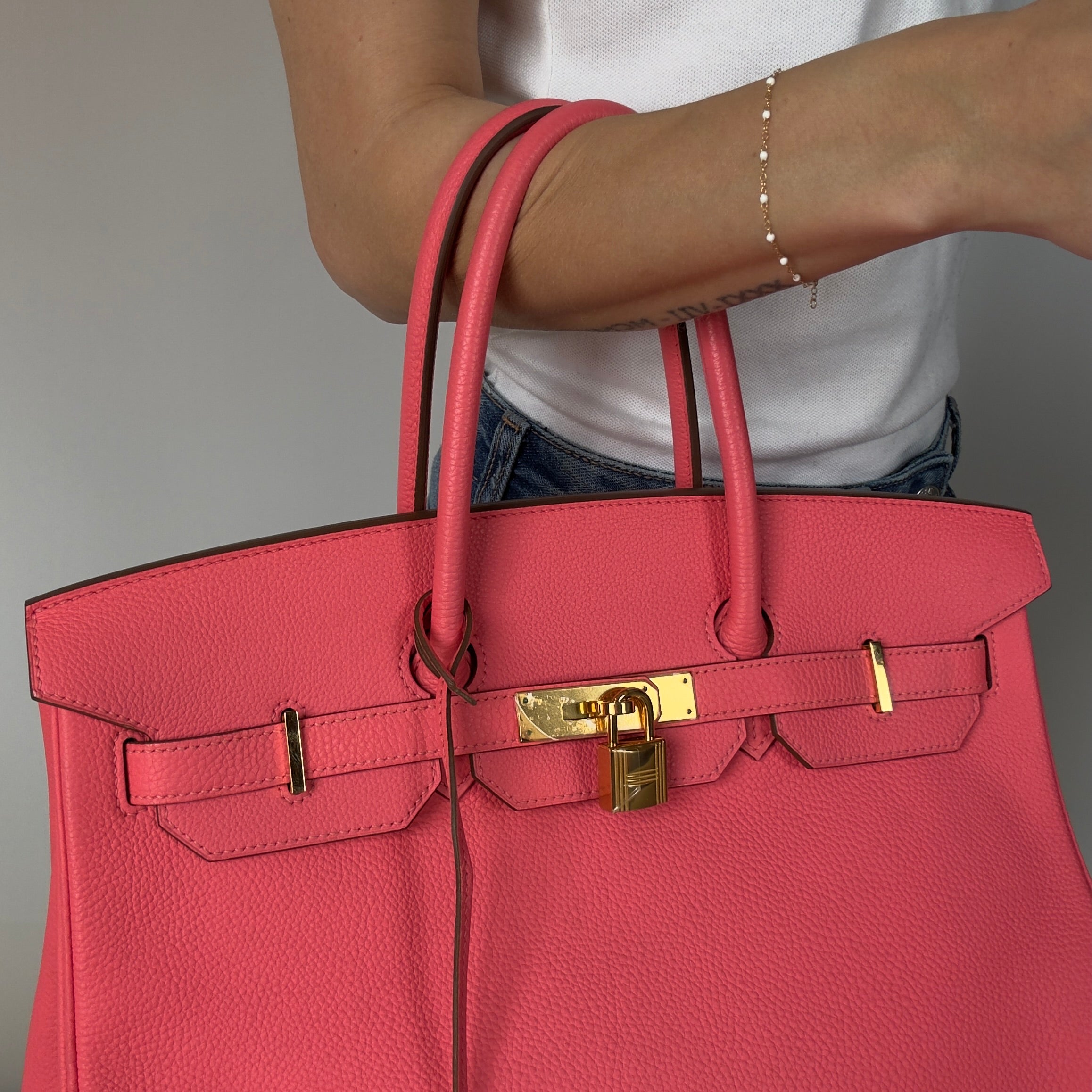 Hermes Birkin 35 Togo Rose Azalee Leather - Queen May