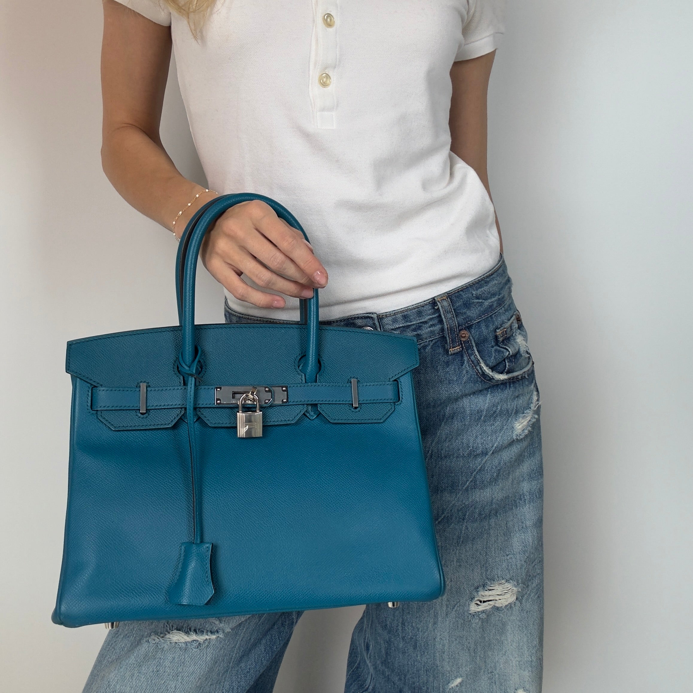Hermes Birkin 30 Epsom Blue Izmir 2013 - Queen May