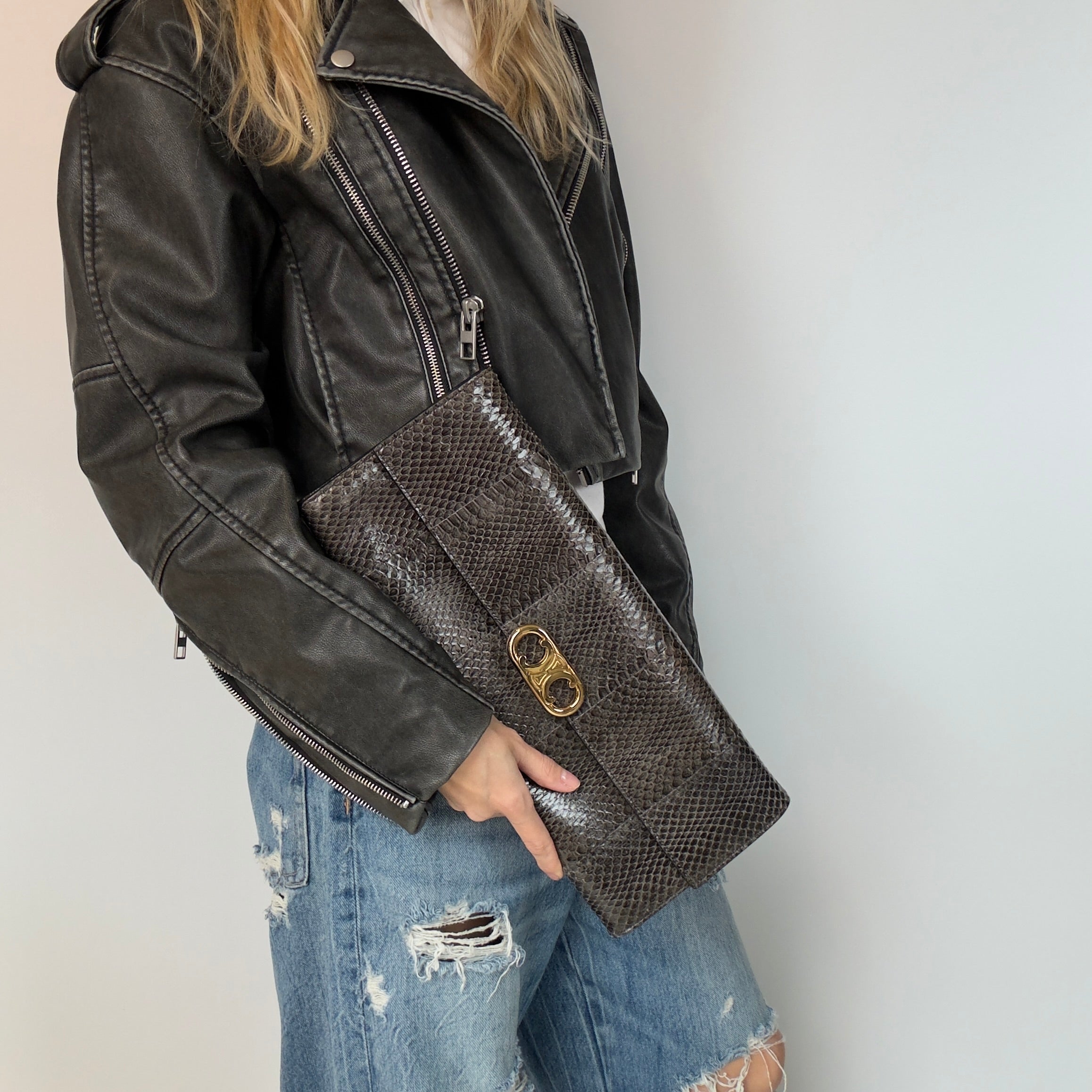 Celine Maillon Python Clutch - Queen May