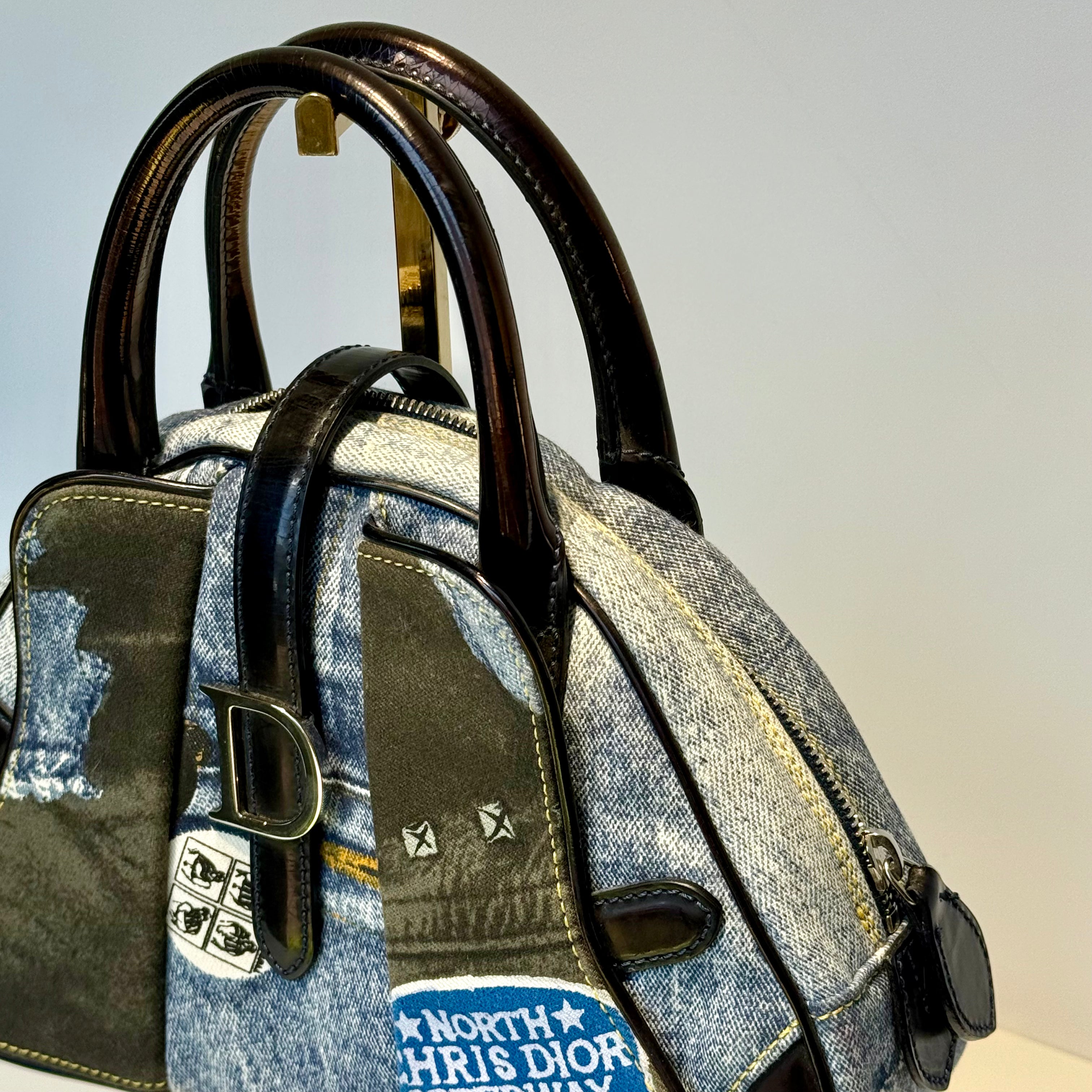 Christian Dior Denim Speedway Mini Saddle Bowler Blue - Queen May