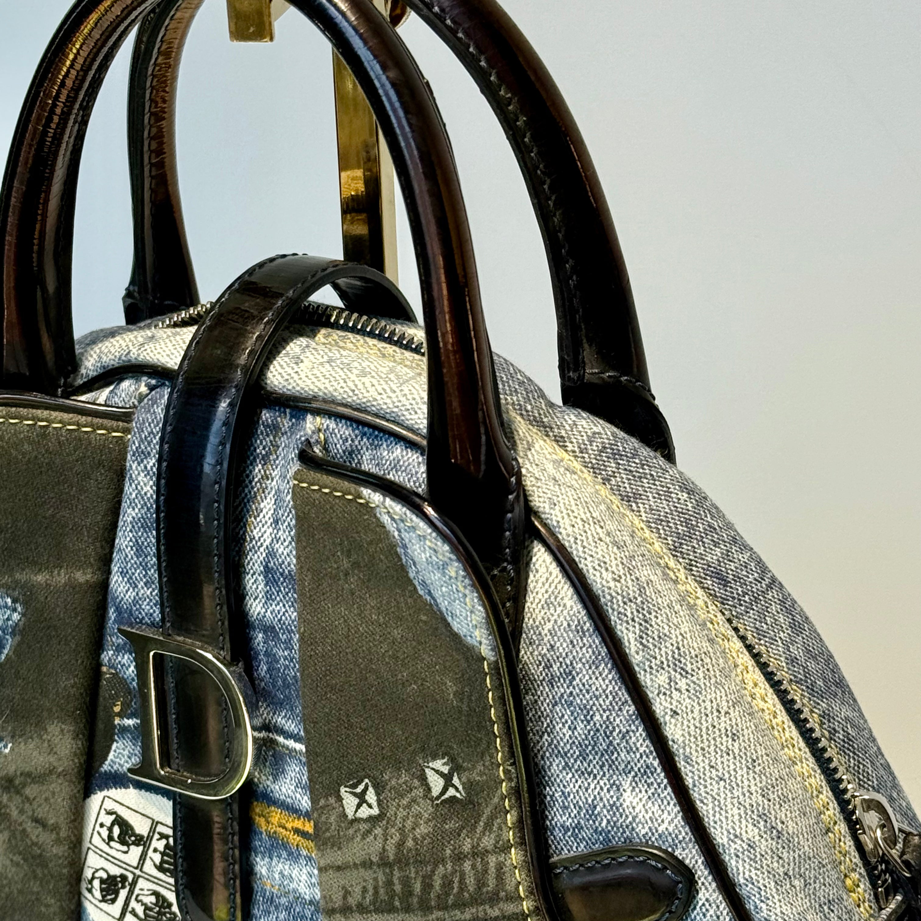 Christian Dior Denim Speedway Mini Saddle Bowler Blue - Queen May