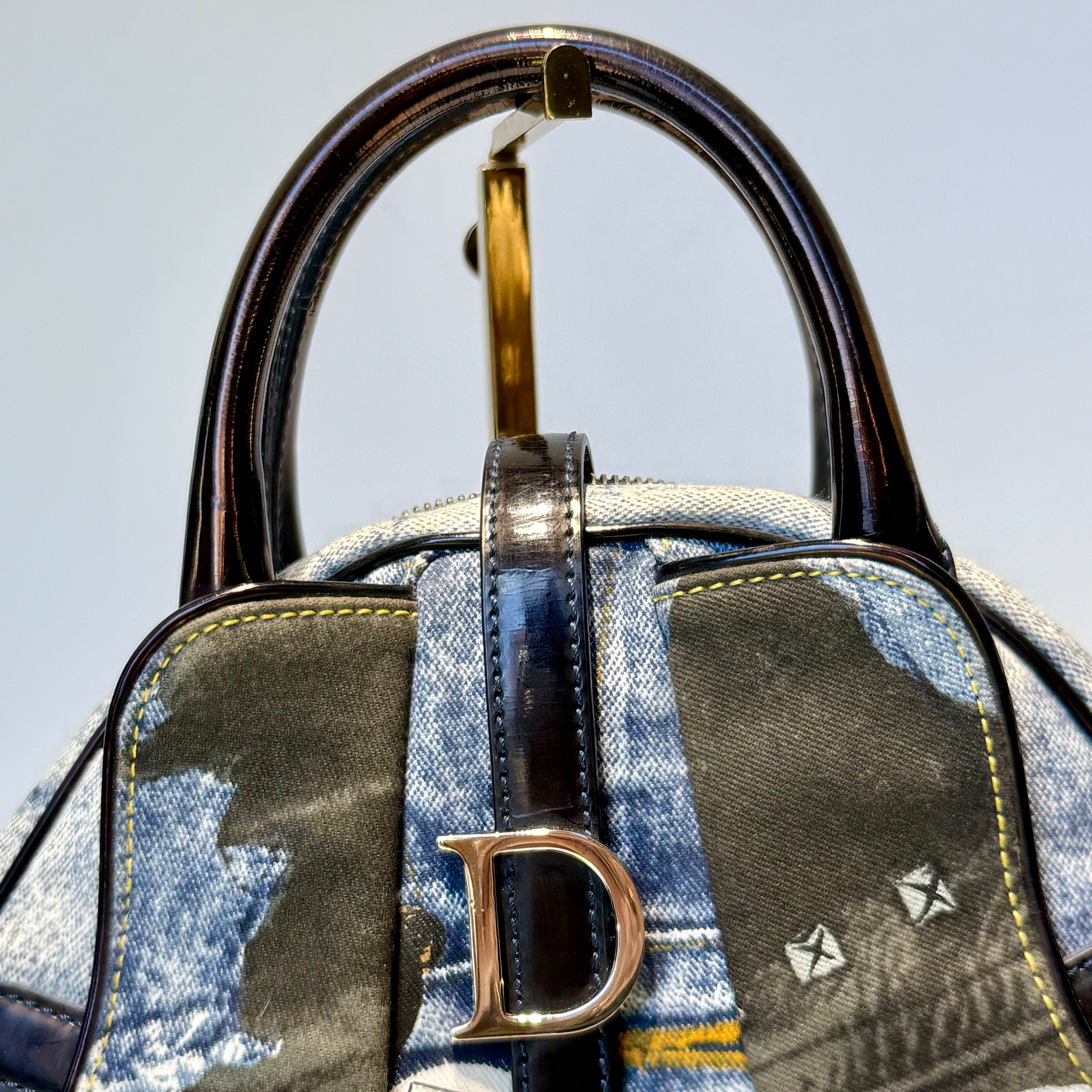 Christian Dior Denim Speedway Mini Saddle Bowler Blue - Queen May