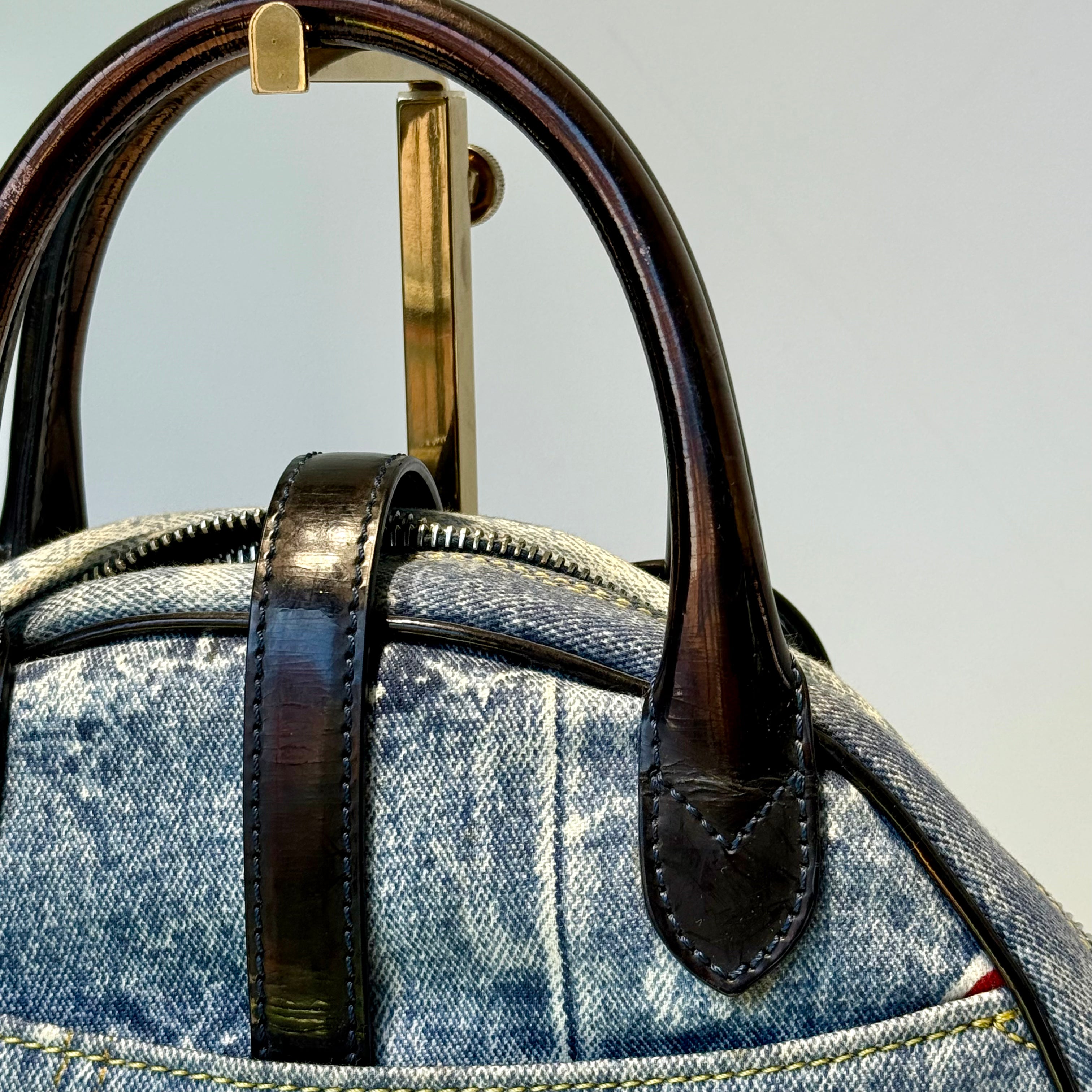 Christian Dior Denim Speedway Mini Saddle Bowler Blue - Queen May