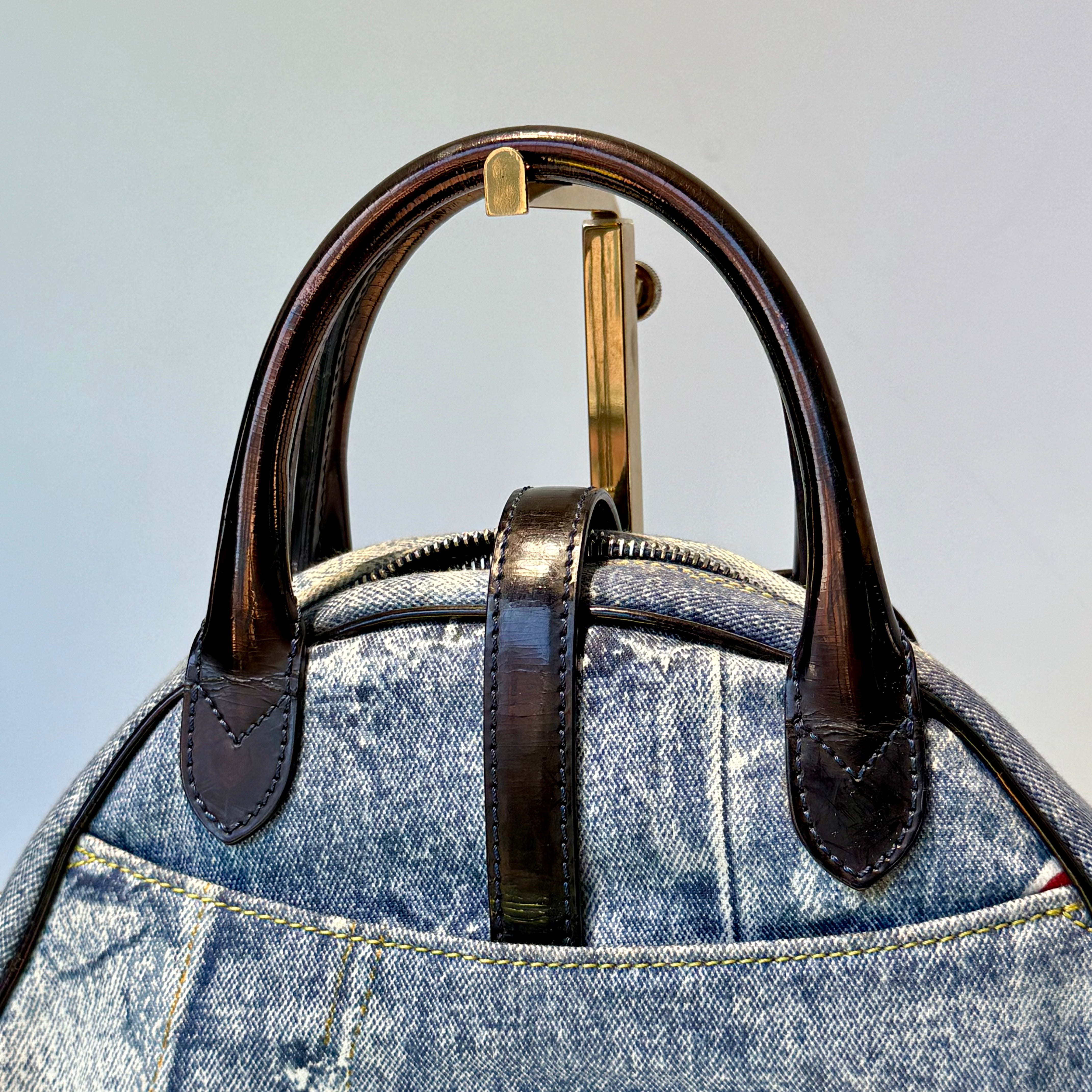Christian Dior Denim Speedway Mini Saddle Bowler Blue - Queen May