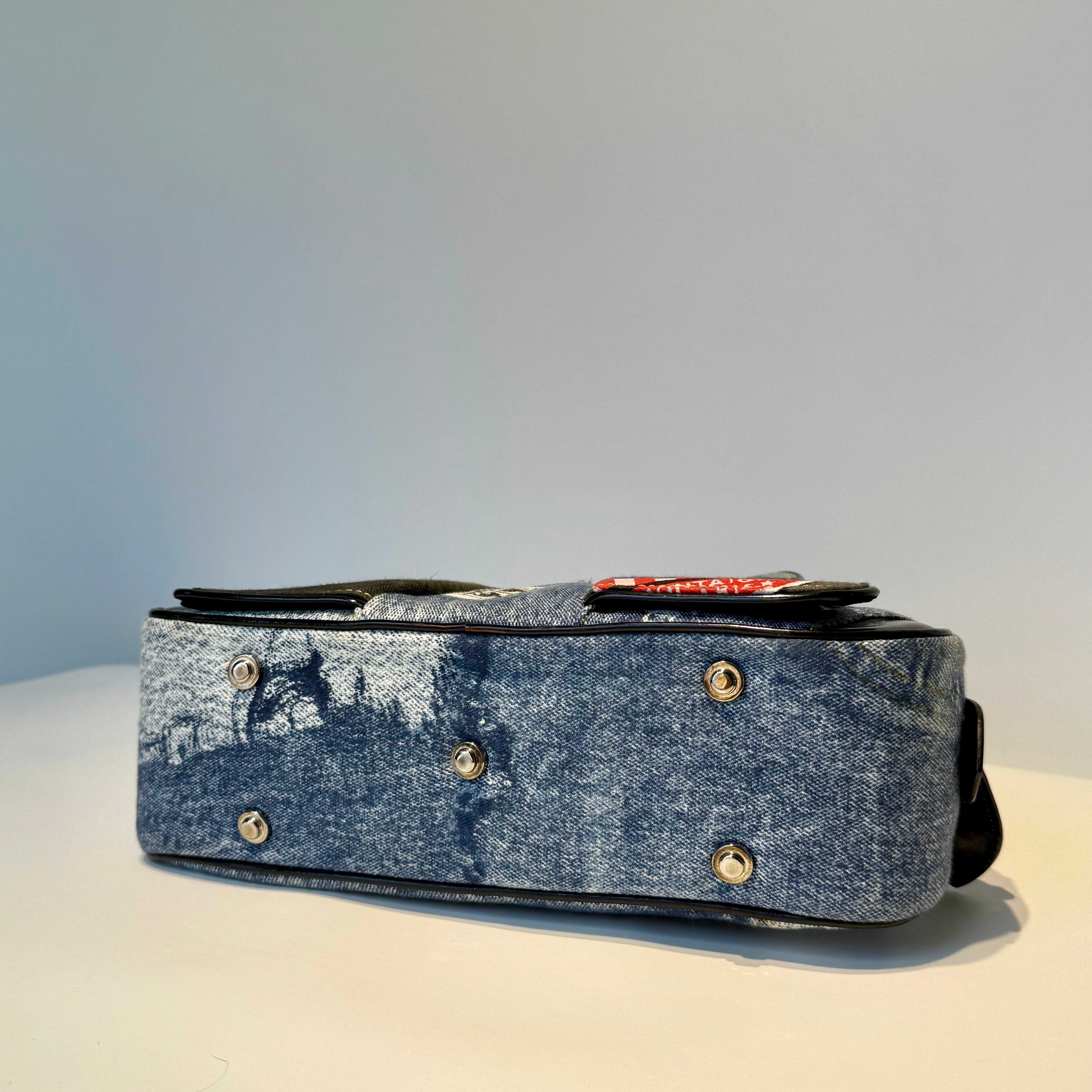 Christian Dior Denim Speedway Mini Saddle Bowler Blue - Queen May