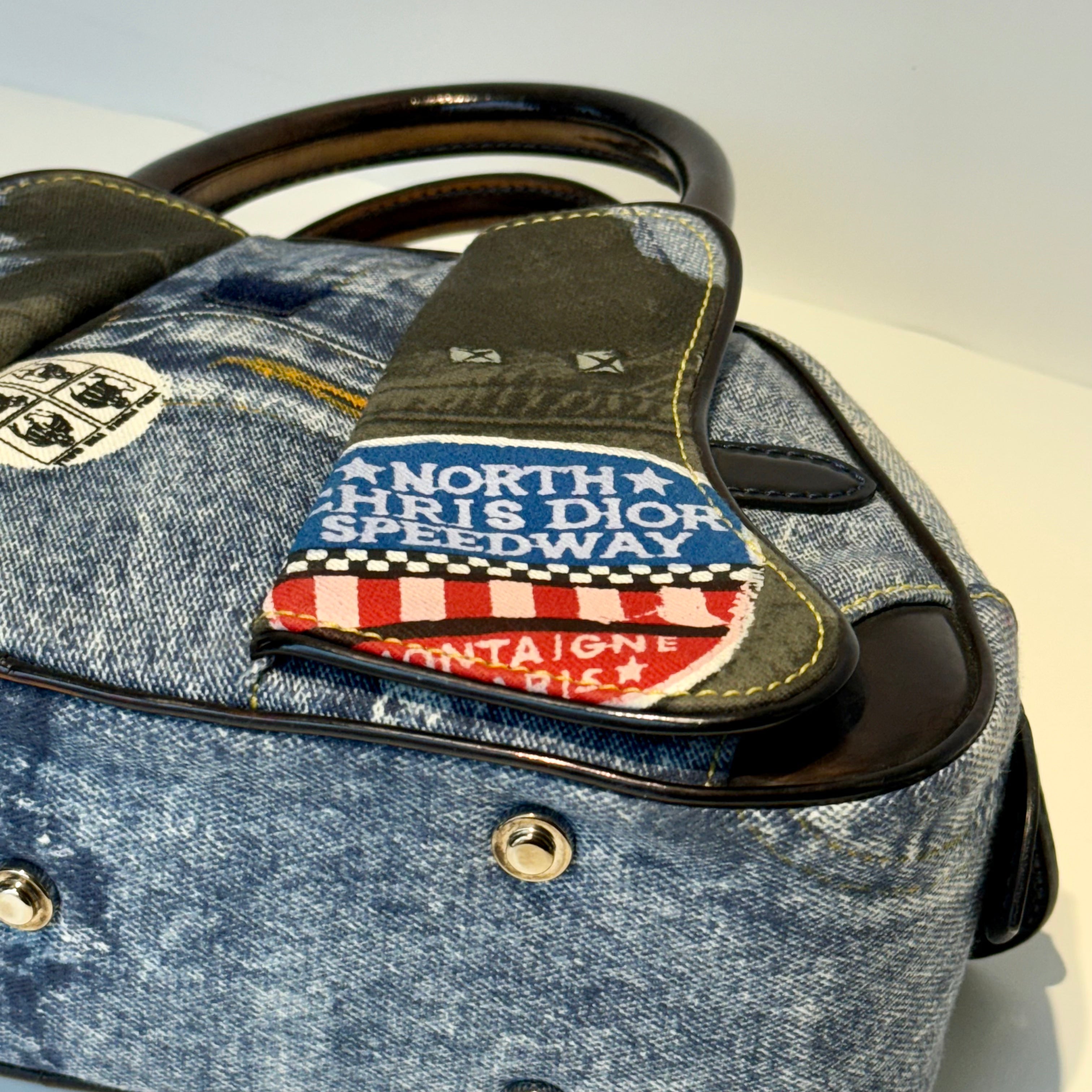 Christian Dior Denim Speedway Mini Saddle Bowler Blue - Queen May