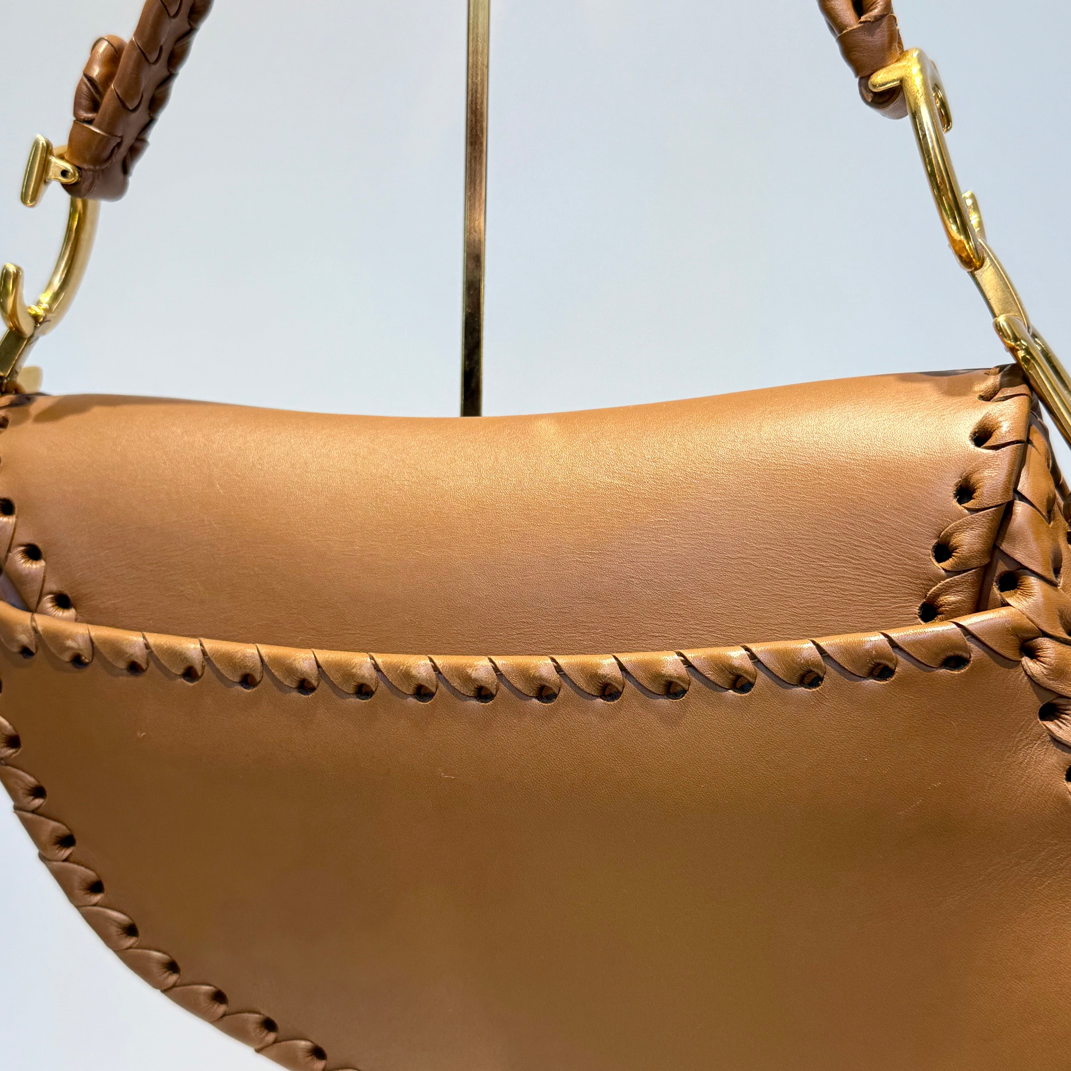 Christian Dior Whipstitch Saddle Bag With Embroidered Studded Canvas Kaleidoscope Strap - Queen May