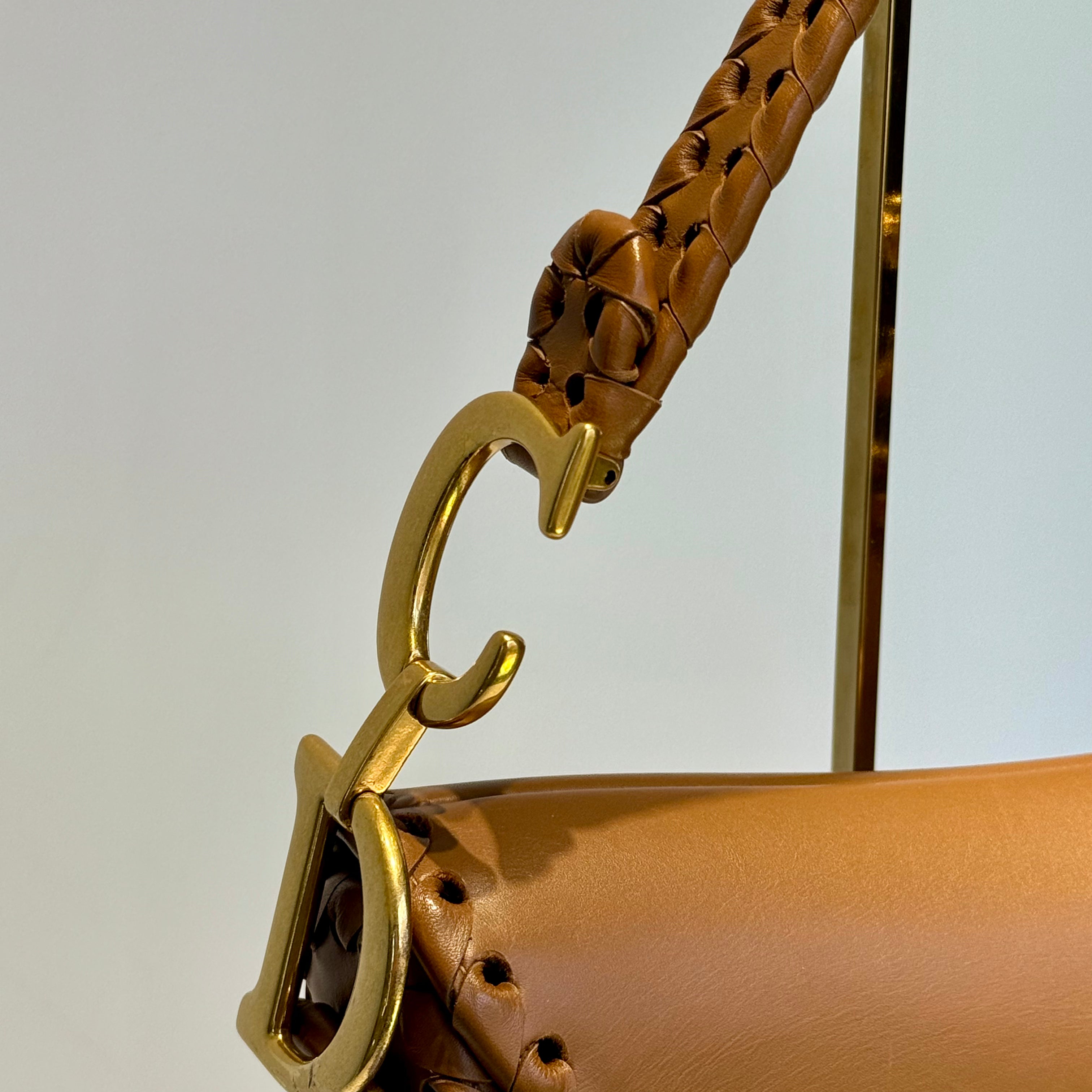 Christian Dior Whipstitch Saddle Bag With Embroidered Studded Canvas Kaleidoscope Strap - Queen May