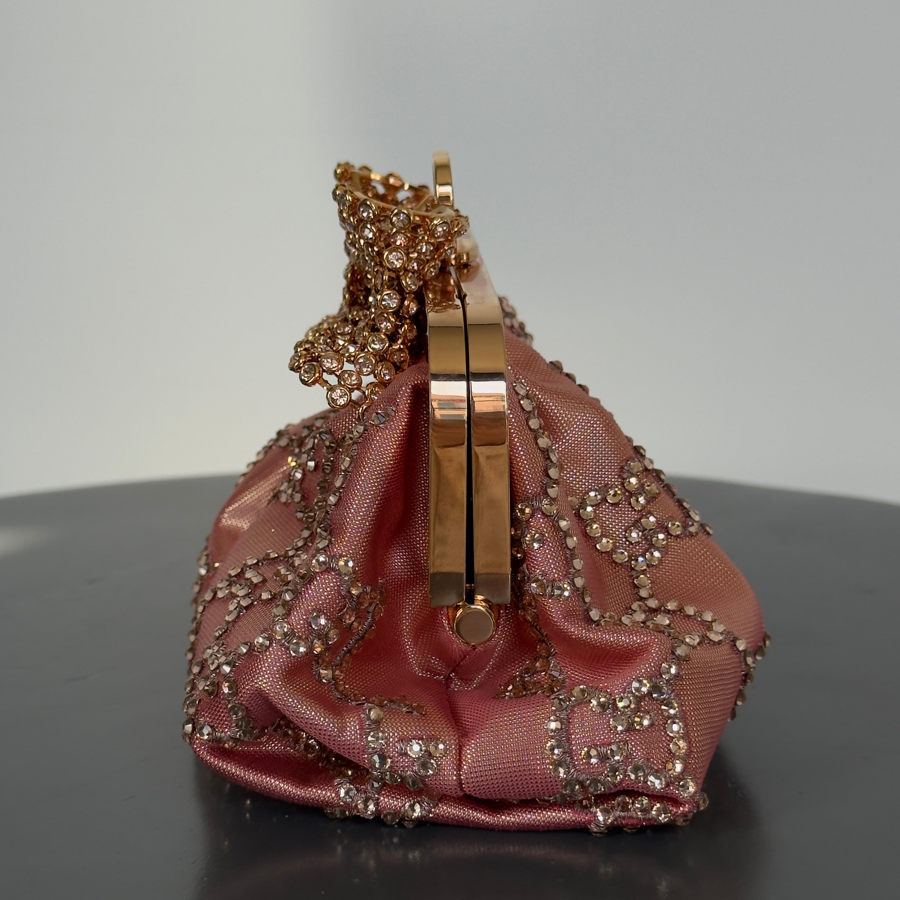 Gucci Bow Small Embellished Satin Clutch