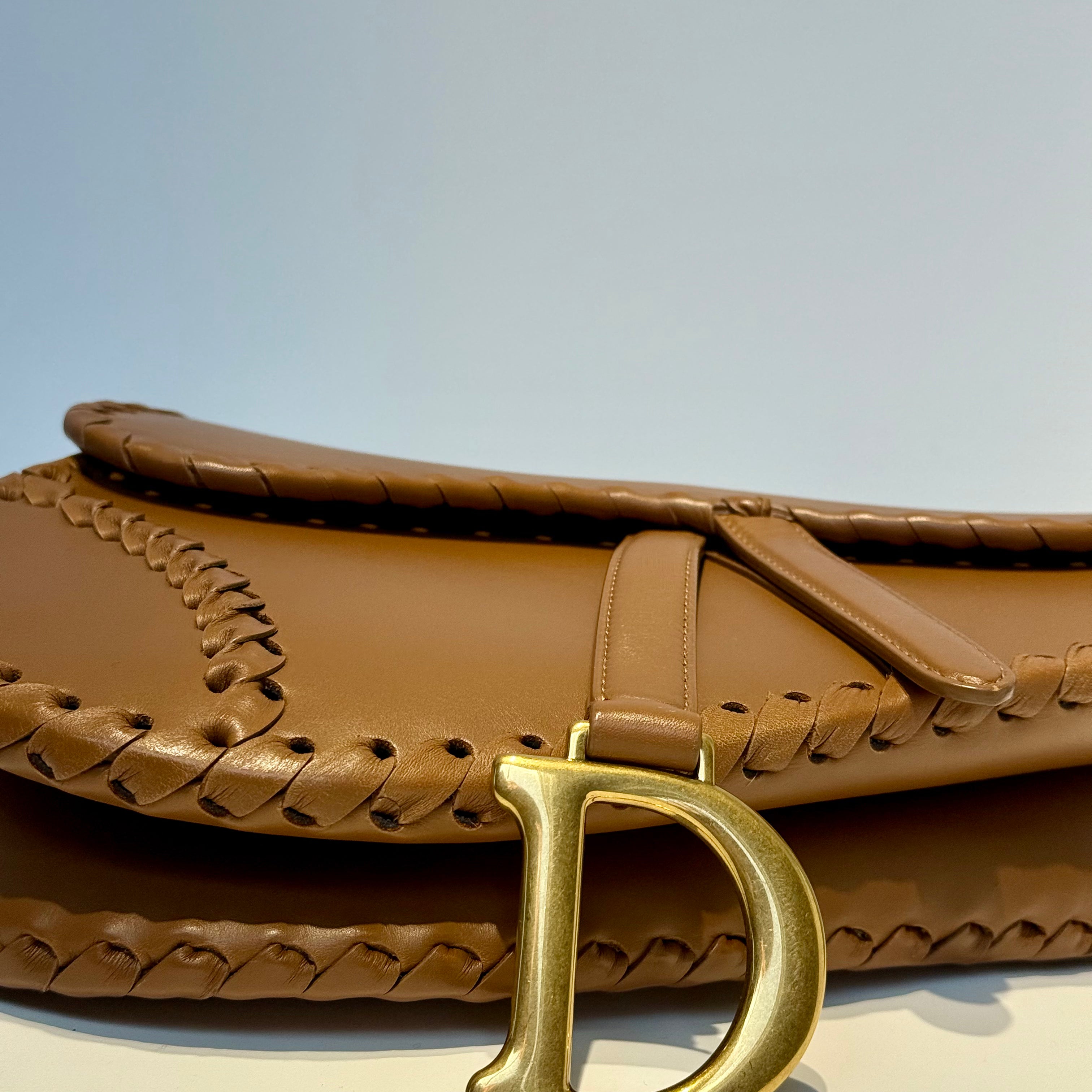 Christian Dior Whipstitch Saddle Bag With Embroidered Studded Canvas Kaleidoscope Strap - Queen May