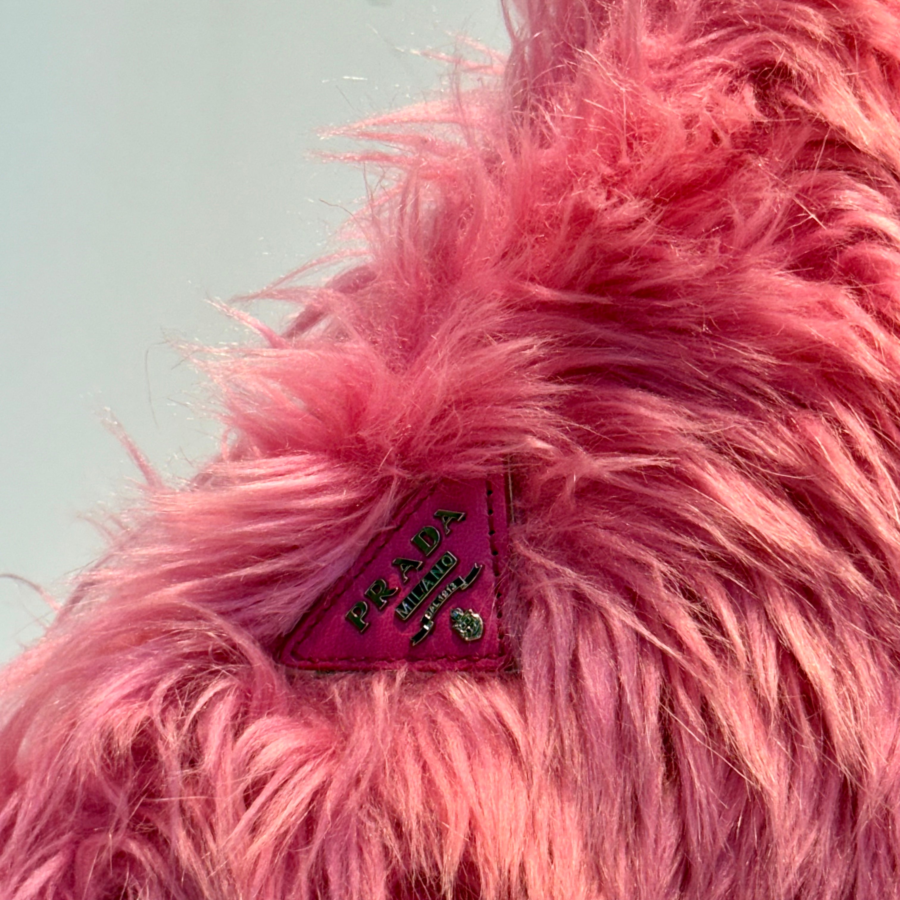Prada Faux Fur Clutch Pink - Queen May